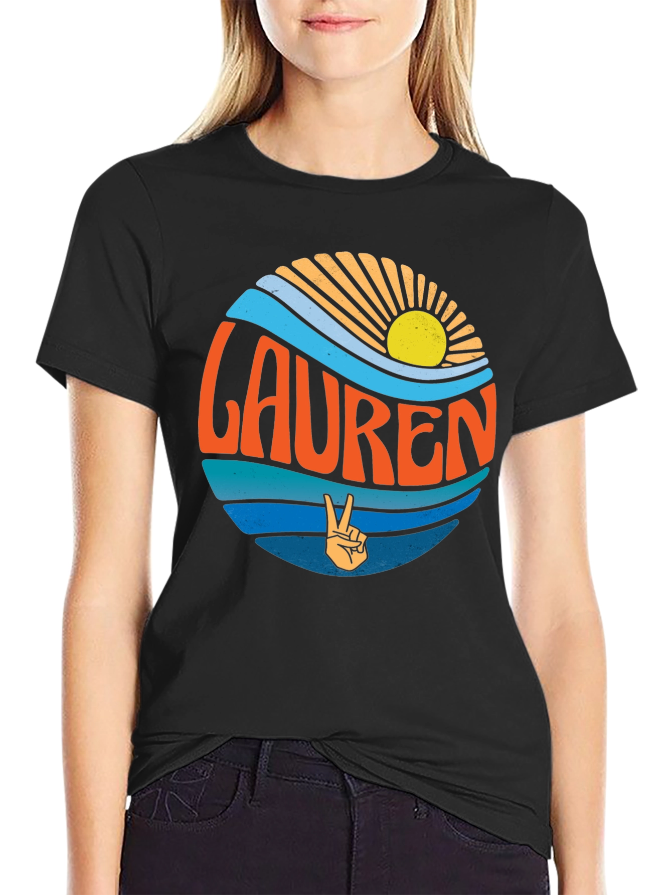 Lauren Retro Beach T-Shirt - Peace Sign