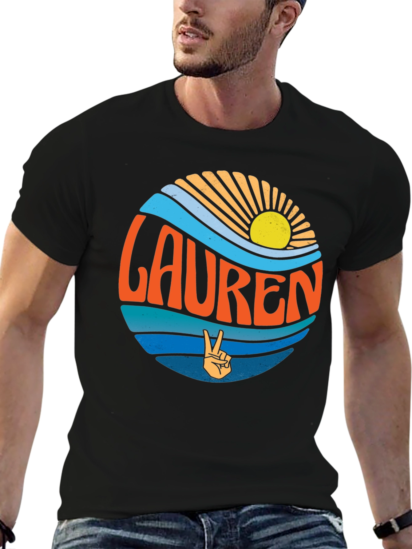 Lauren Retro Beach T-Shirt - Peace Sign