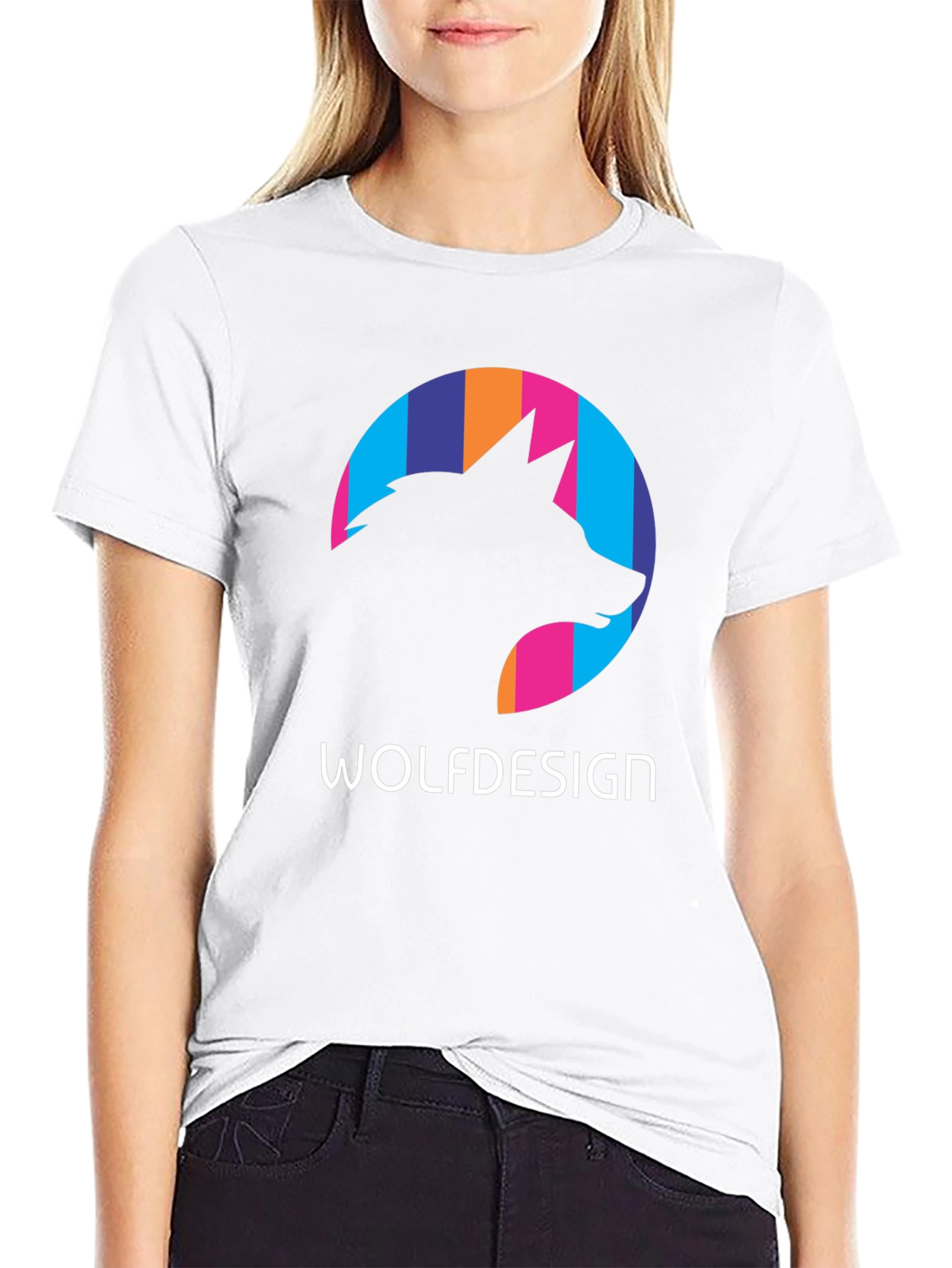Wolfdesign Graphic Print Black T-Shirt
