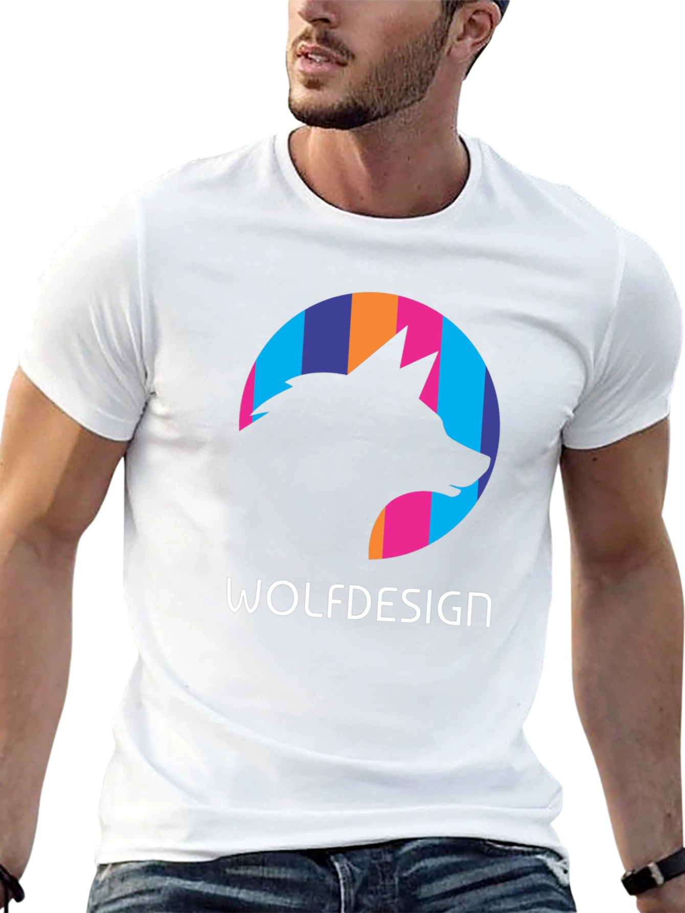 Wolfdesign Graphic Print Black T-Shirt