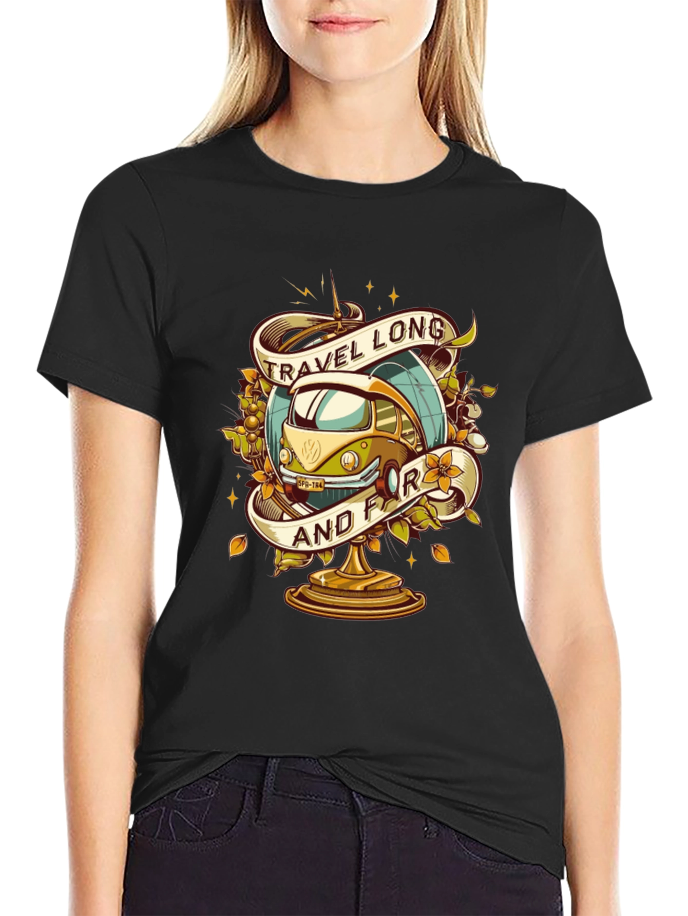 Travel Long and Far VW Bus Graphic Tee