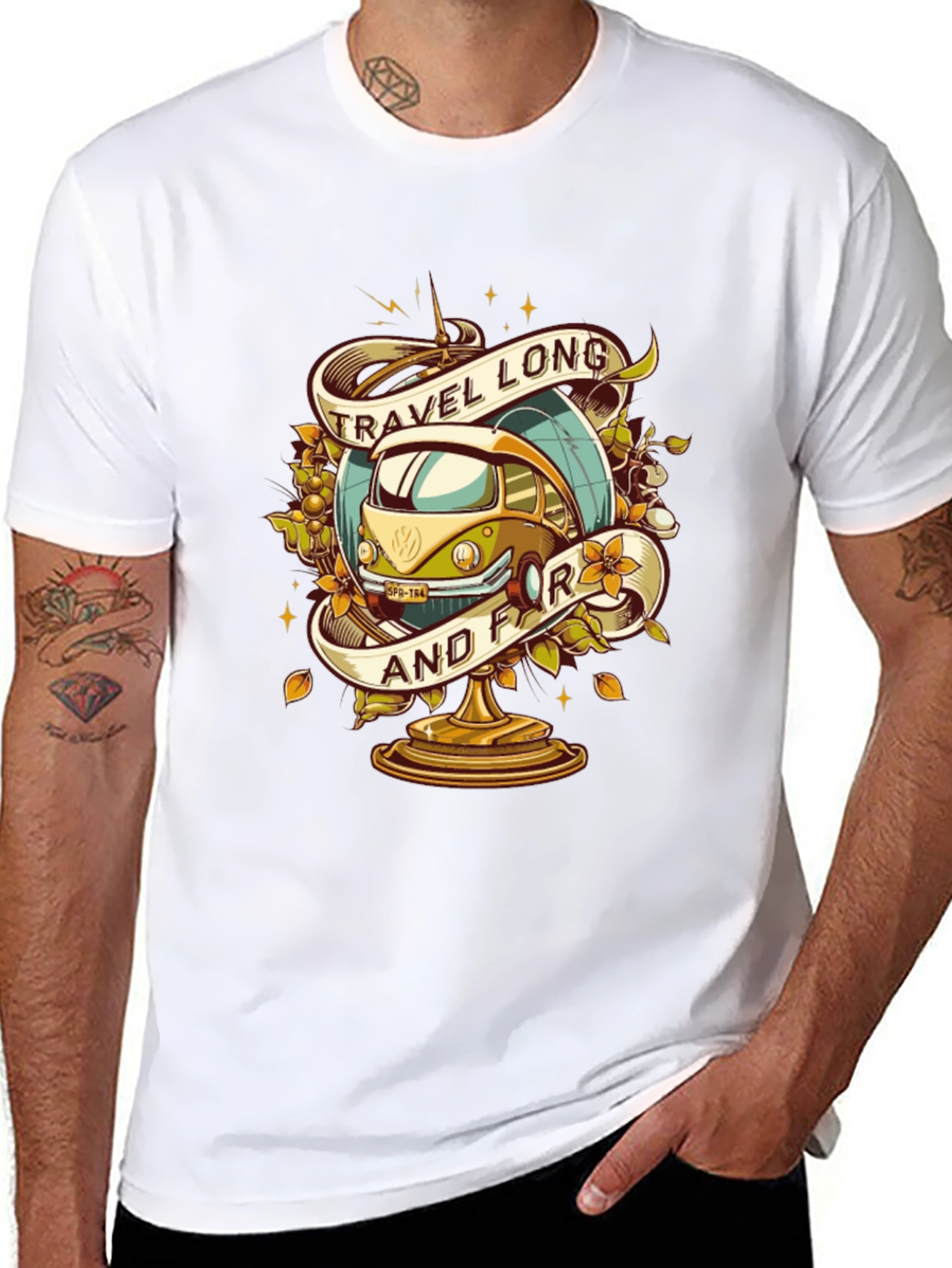 Travel Long and Far VW Bus Graphic Tee