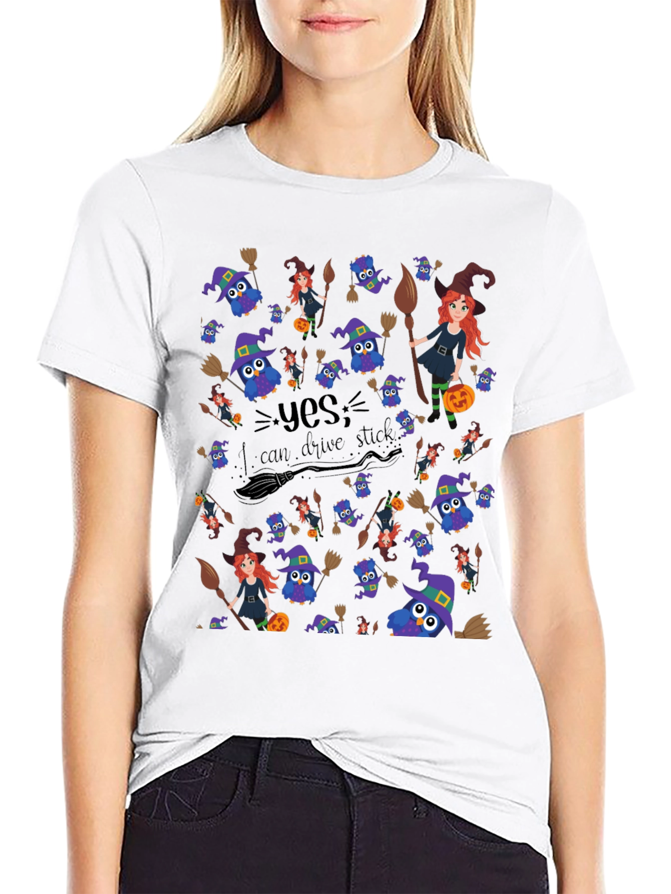 Witches Owls Broomstick T-Shirt Halloween