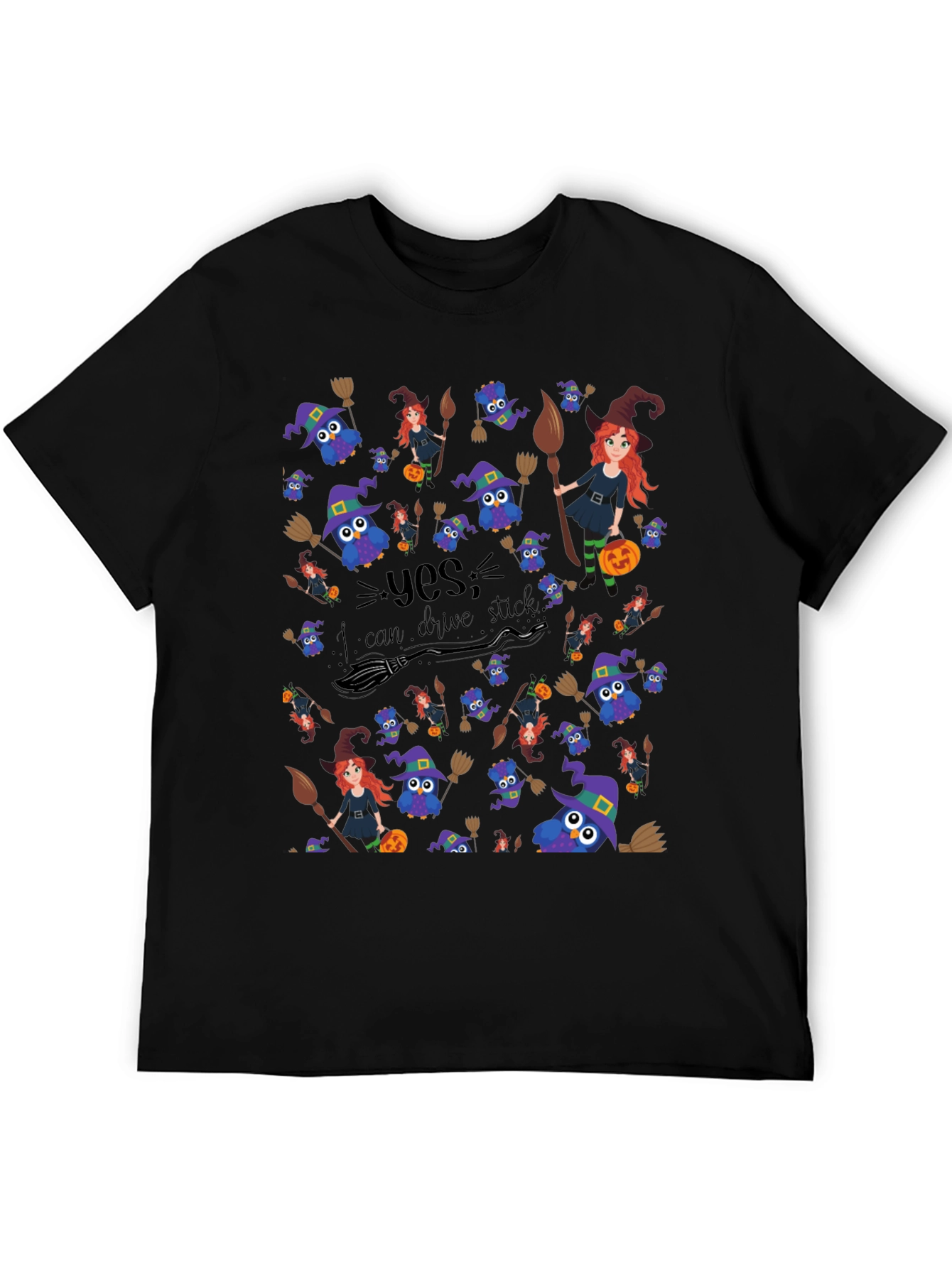 Witches Owls Broomstick T-Shirt Halloween