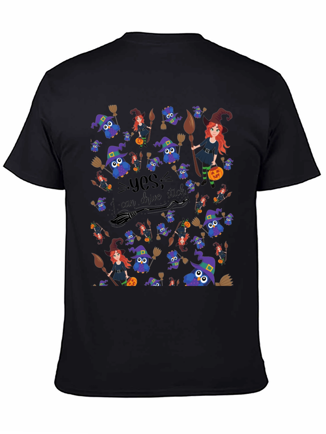 Witches Owls Broomstick T-Shirt Halloween