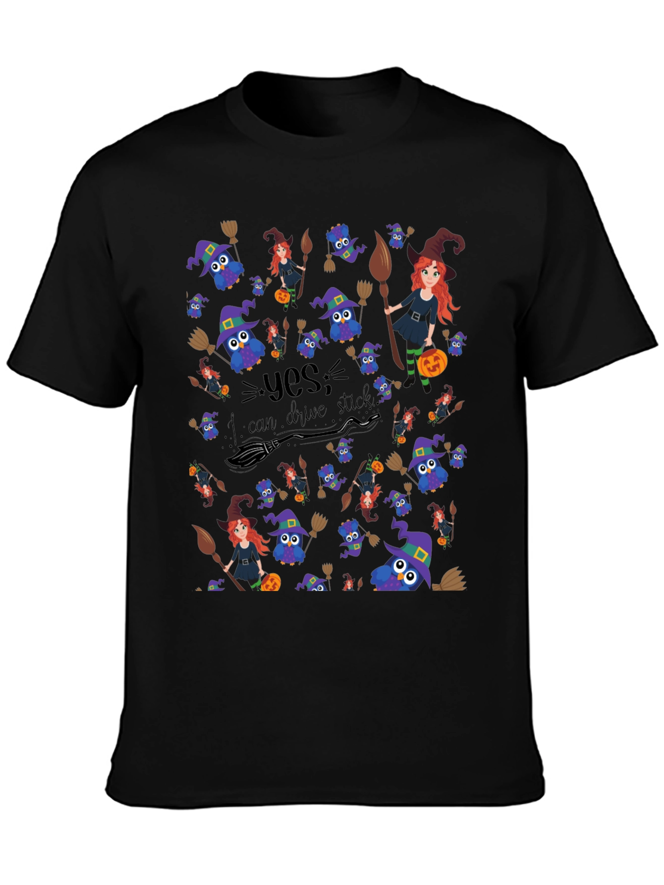 Witches Owls Broomstick T-Shirt Halloween