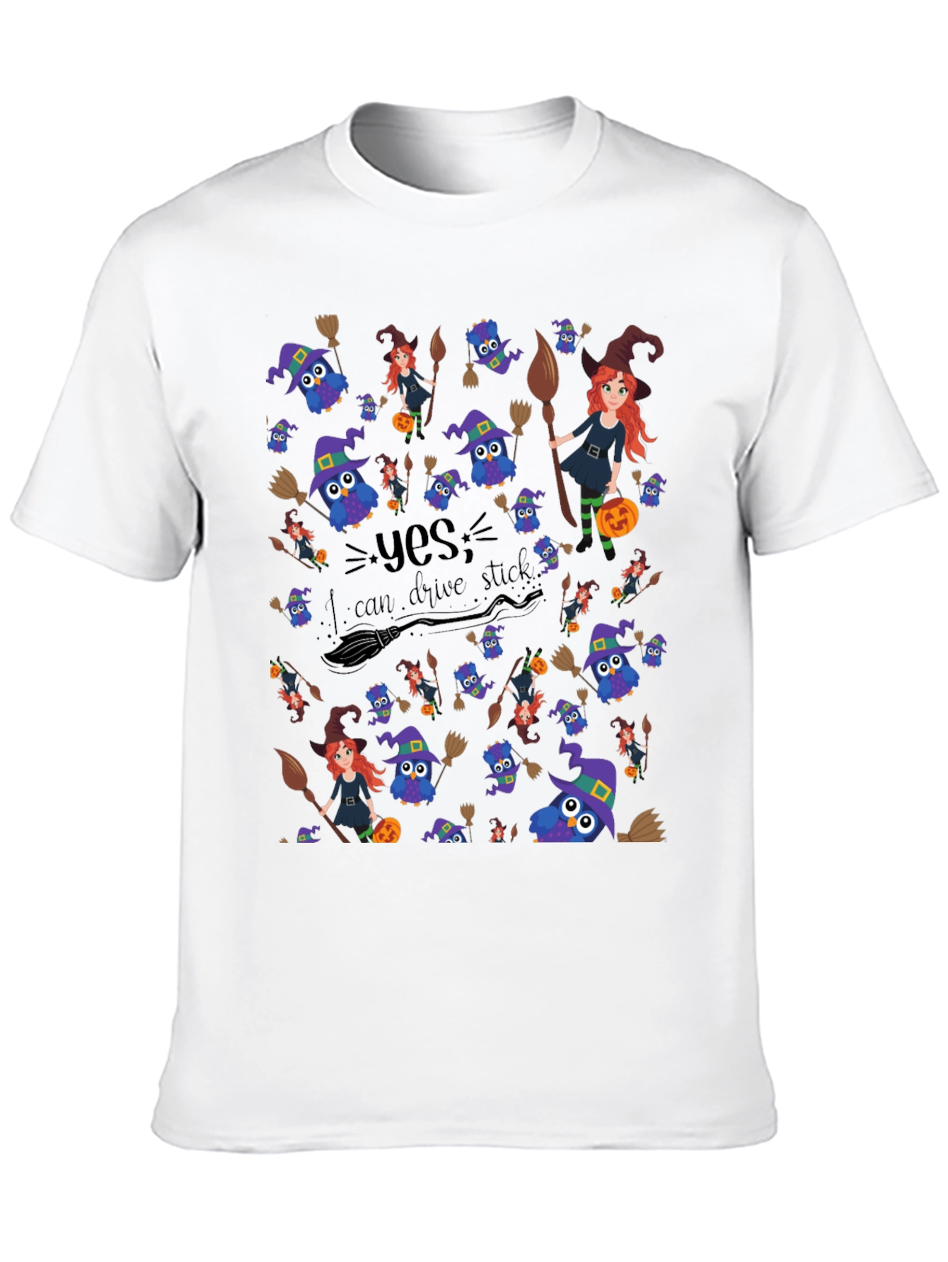 Witches Owls Broomstick T-Shirt Halloween