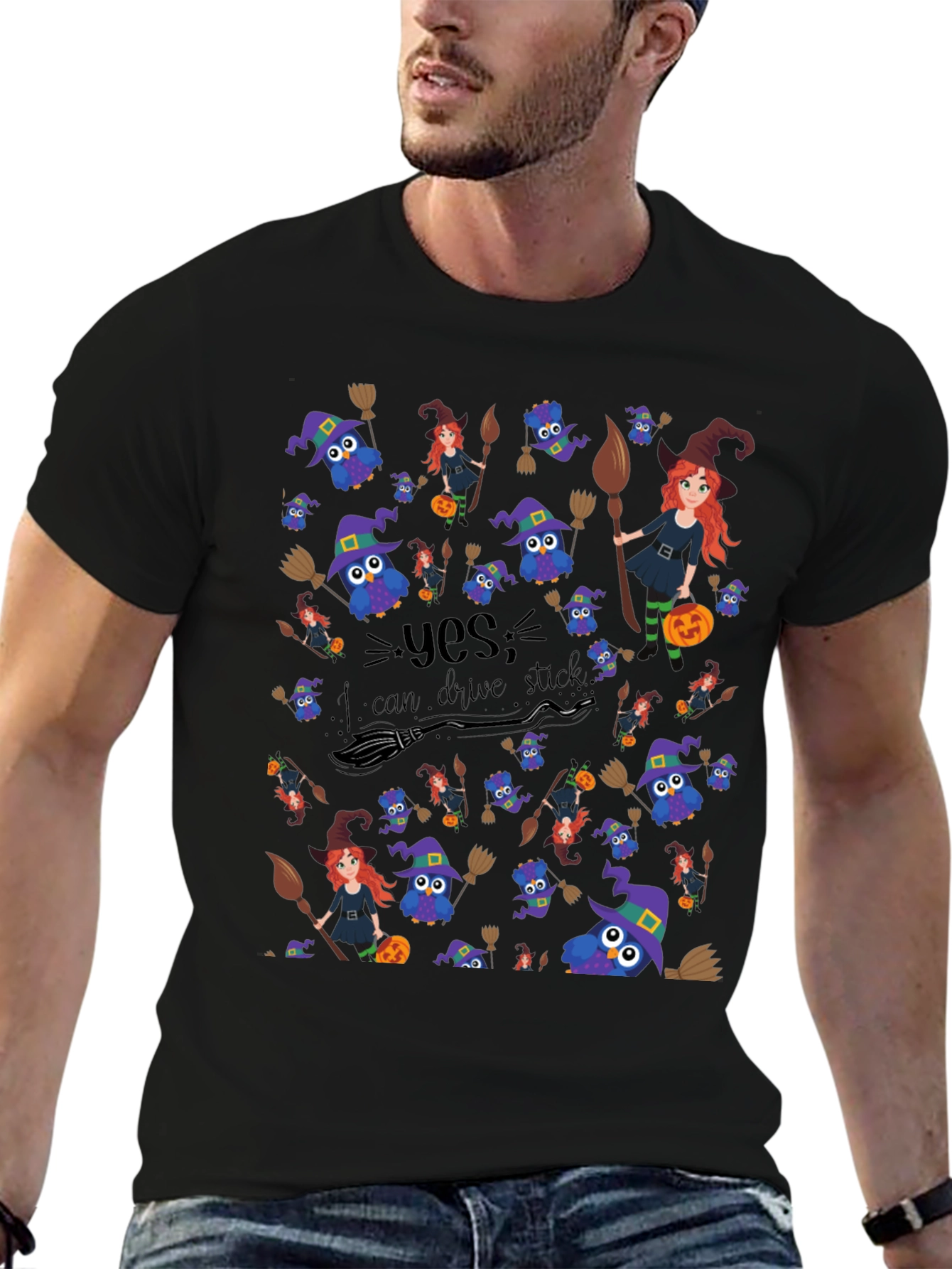 Witches Owls Broomstick T-Shirt Halloween