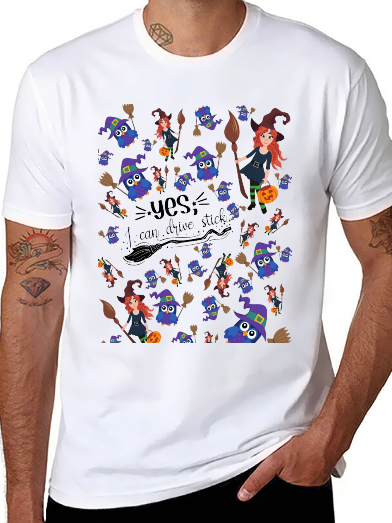 Witches Owls Broomstick T-Shirt Halloween