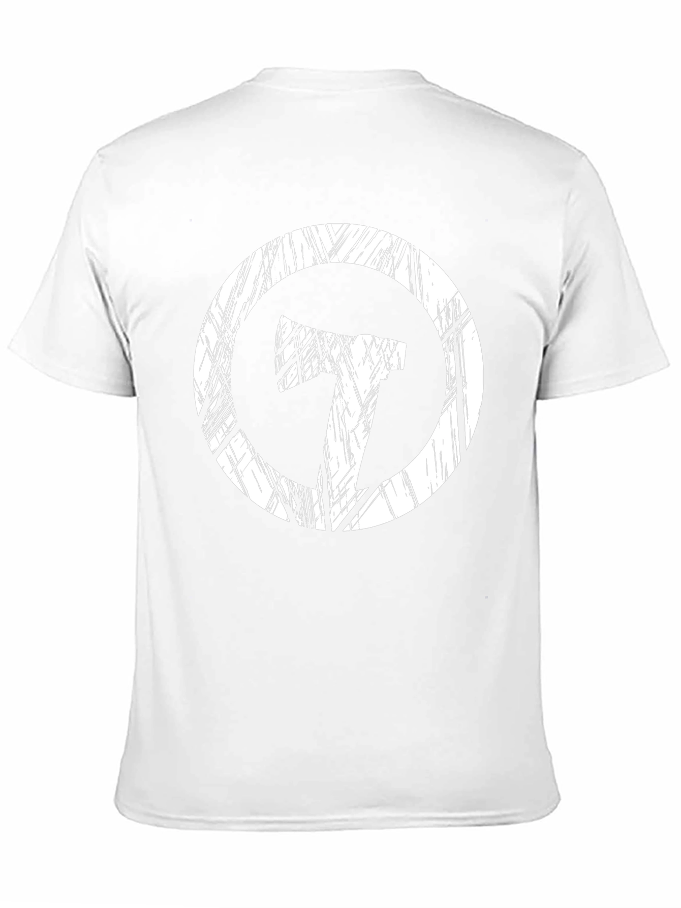 Distressed Circle Axe Graphic Black Tee Shirt