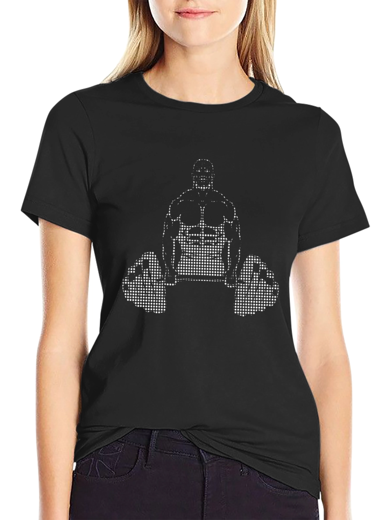 Weightlifter Graphic Tee - Black Cotton Blend