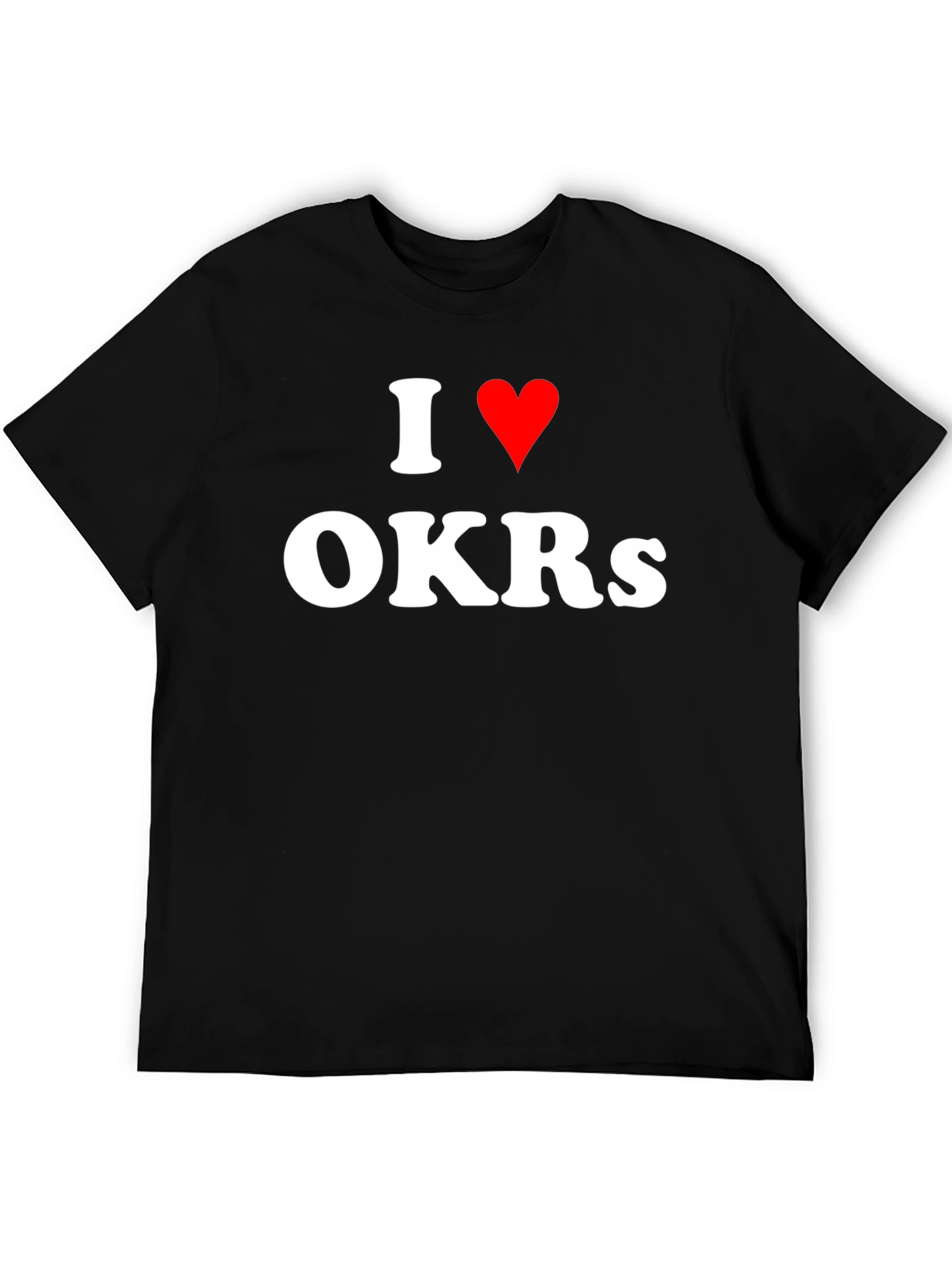I Heart OKRs T-Shirt - Black Crew Neck