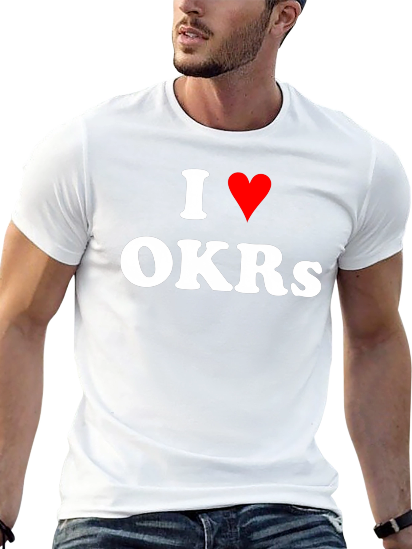 I Heart OKRs T-Shirt - Black Crew Neck