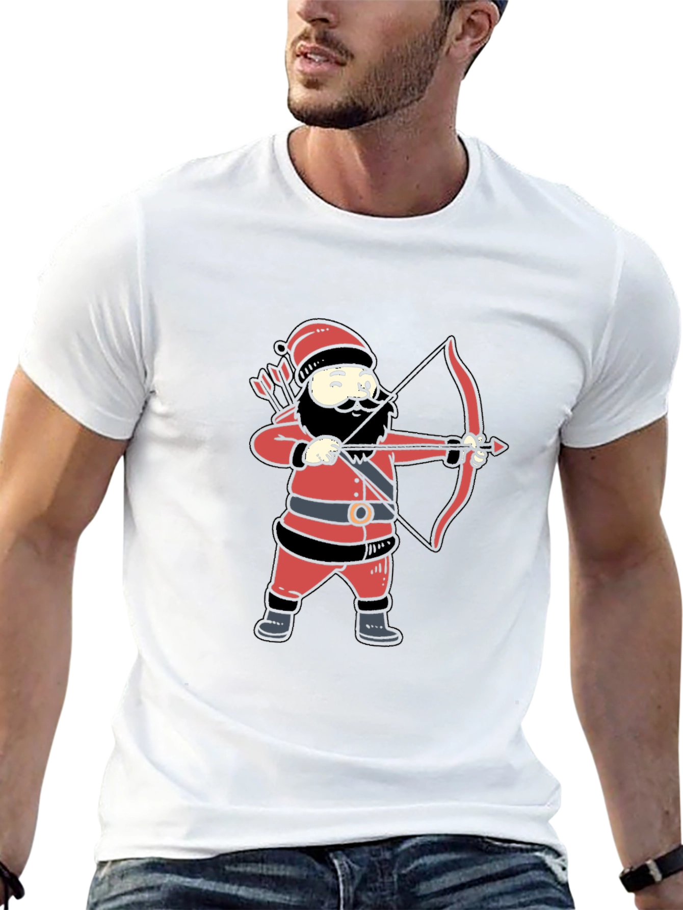 Santa Archer Graphic Tee - Black