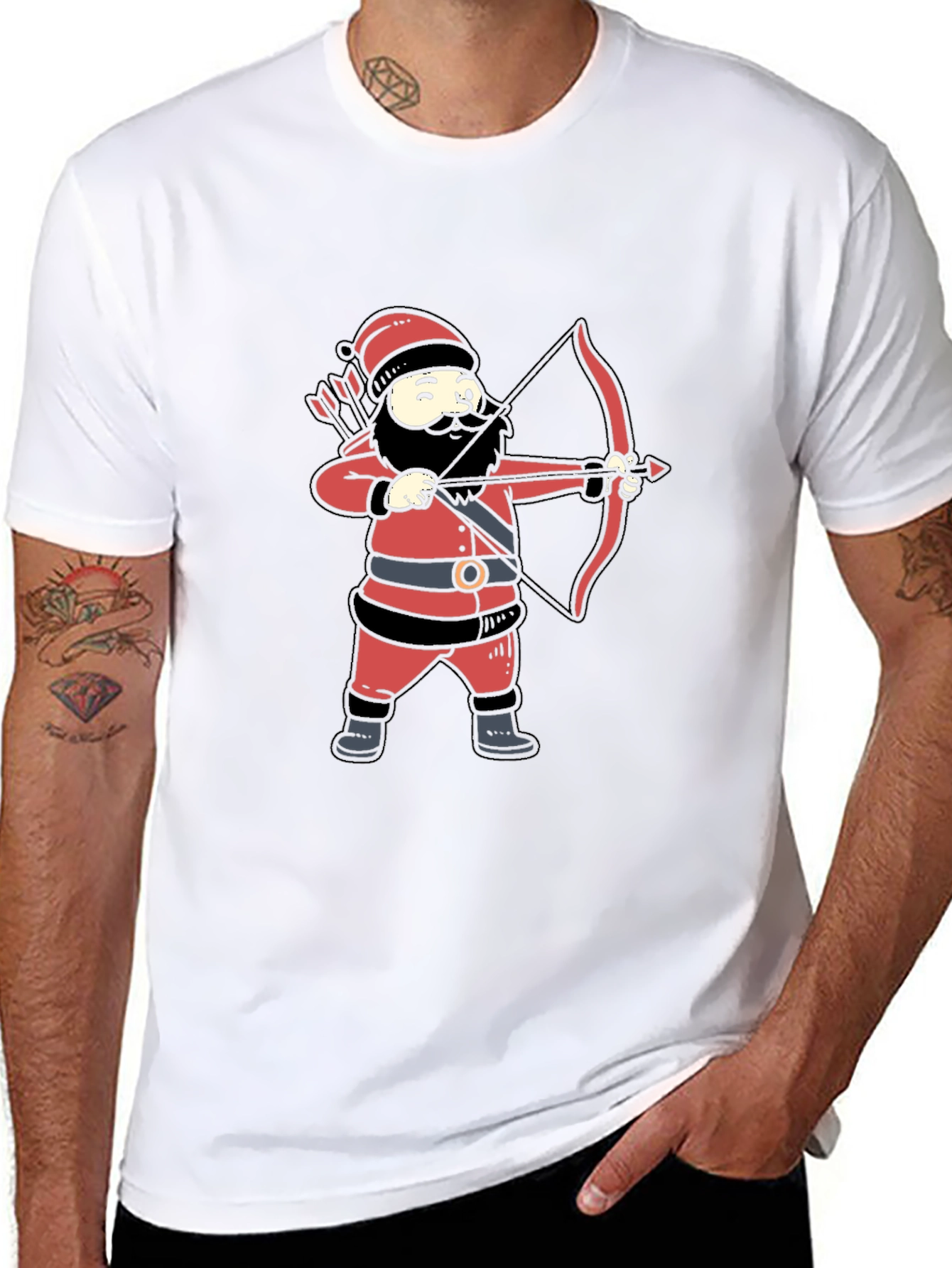 Santa Archer Graphic Tee - Black