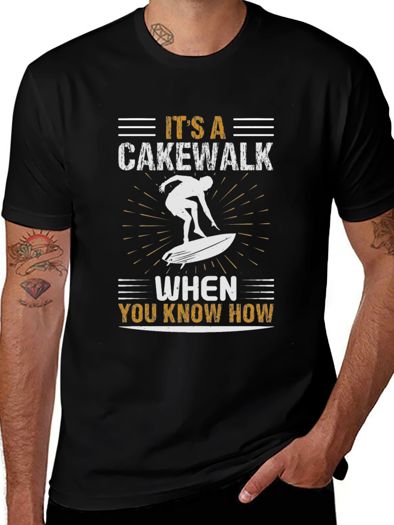 Cakewalk Surfer Black Graphic Tee
