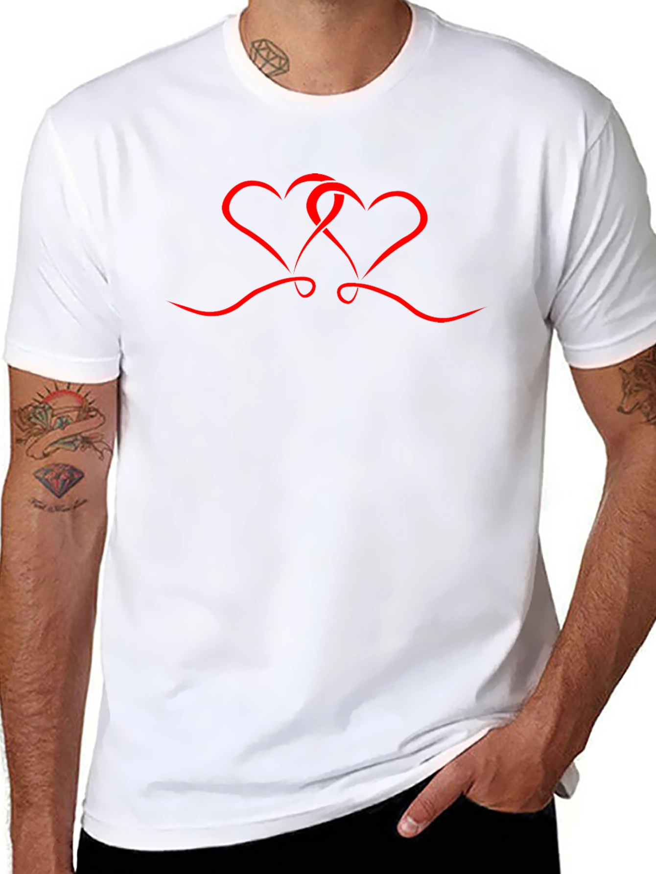 Black T-shirt with Red Heart Design