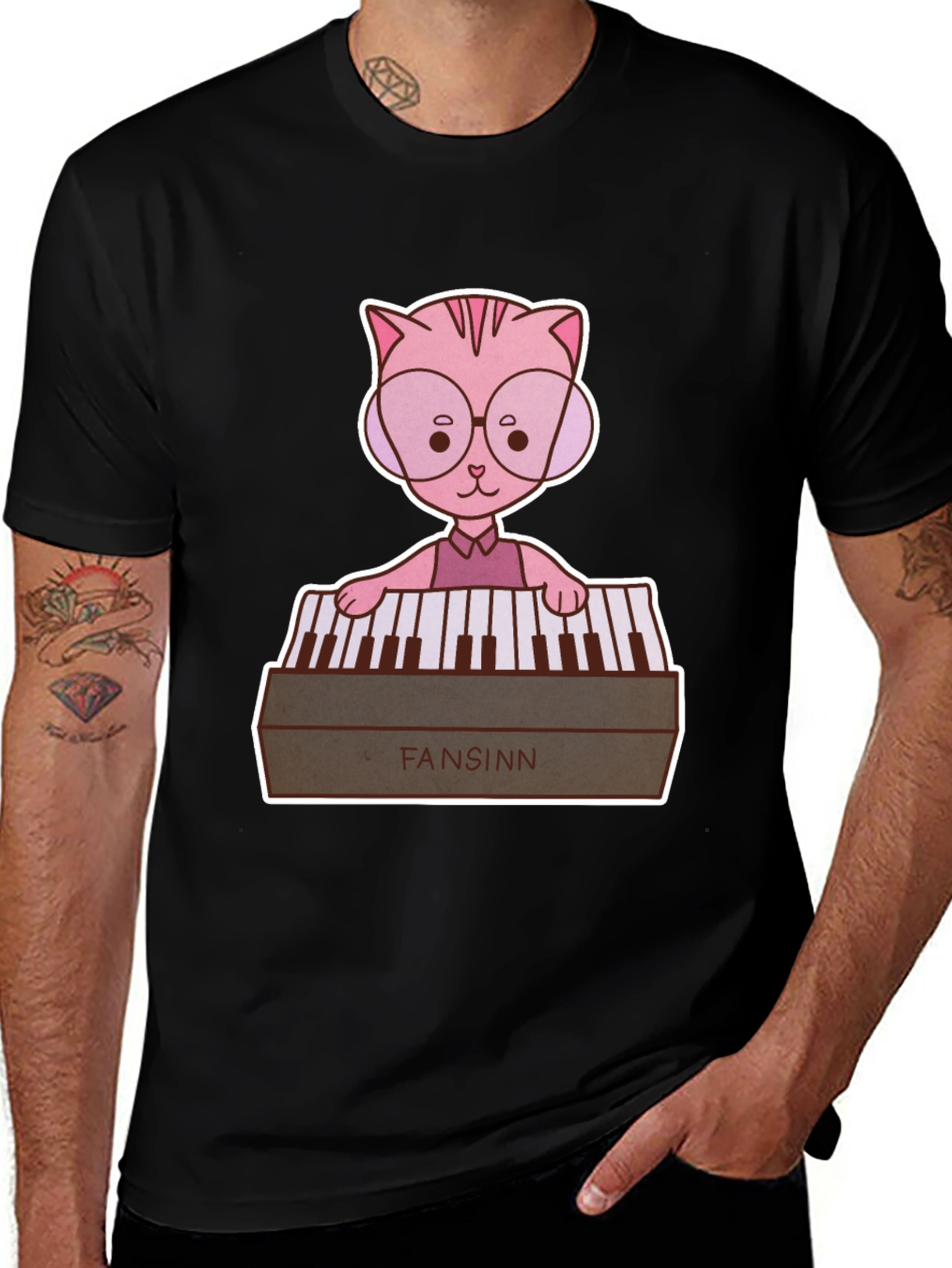 Cat Playing Keyboard T-Shirt