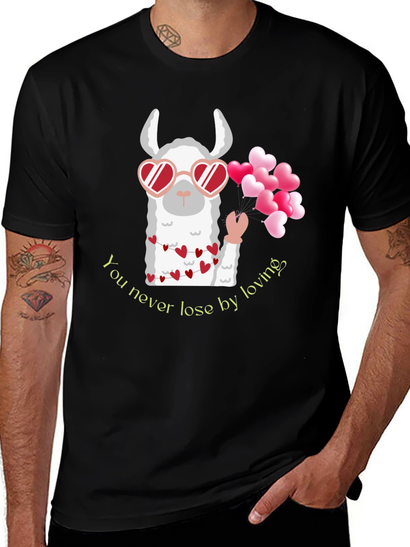 Llama Love Valentines Day T-Shirt