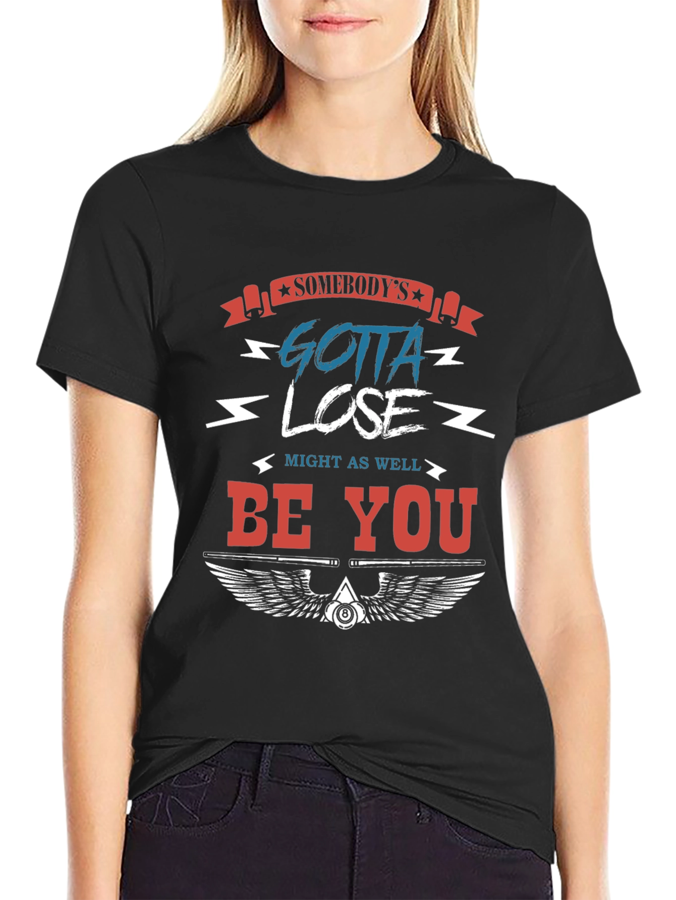 Somebodys Gotta Lose Black Graphic Tee