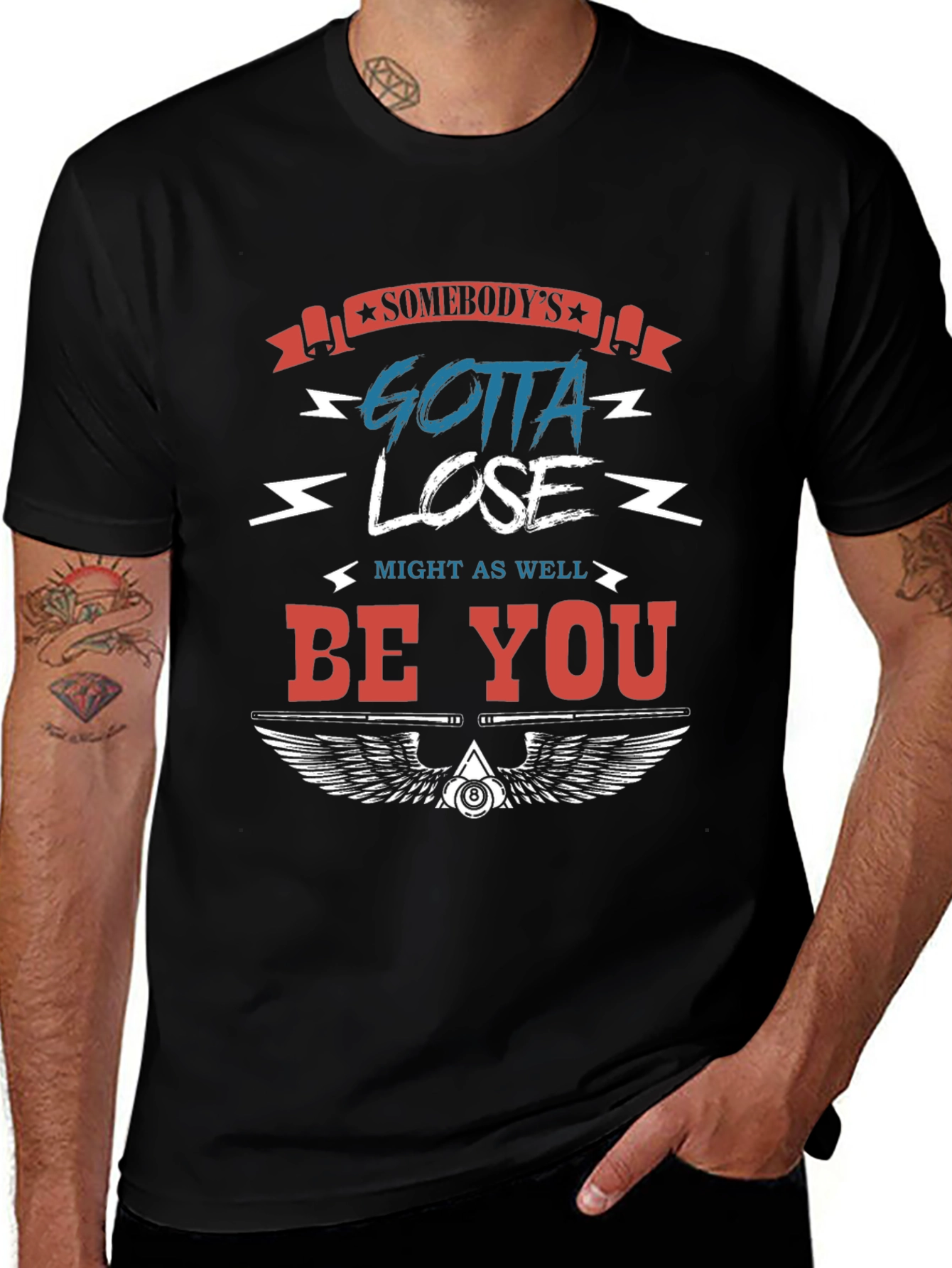 Somebodys Gotta Lose Black Graphic Tee