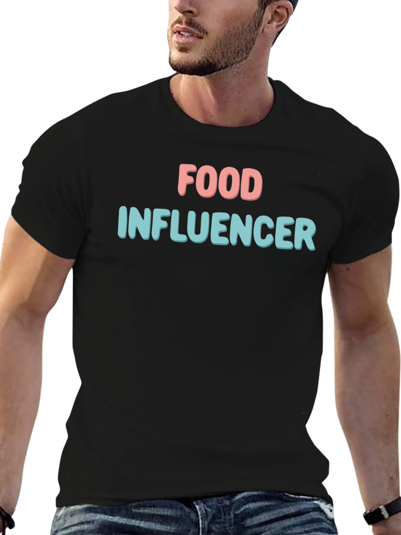 Food Influencer Black T-Shirt