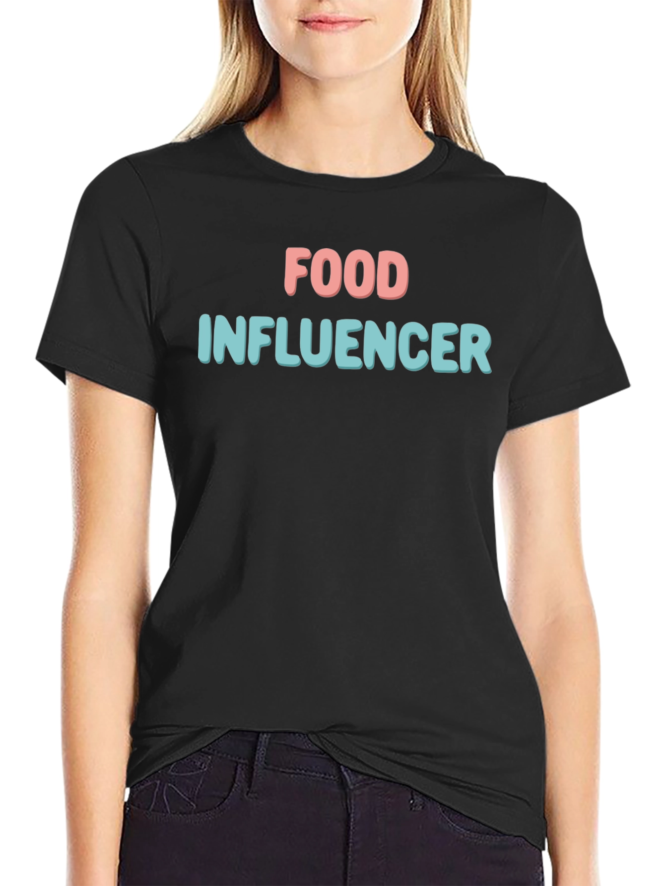 Food Influencer Black T-Shirt