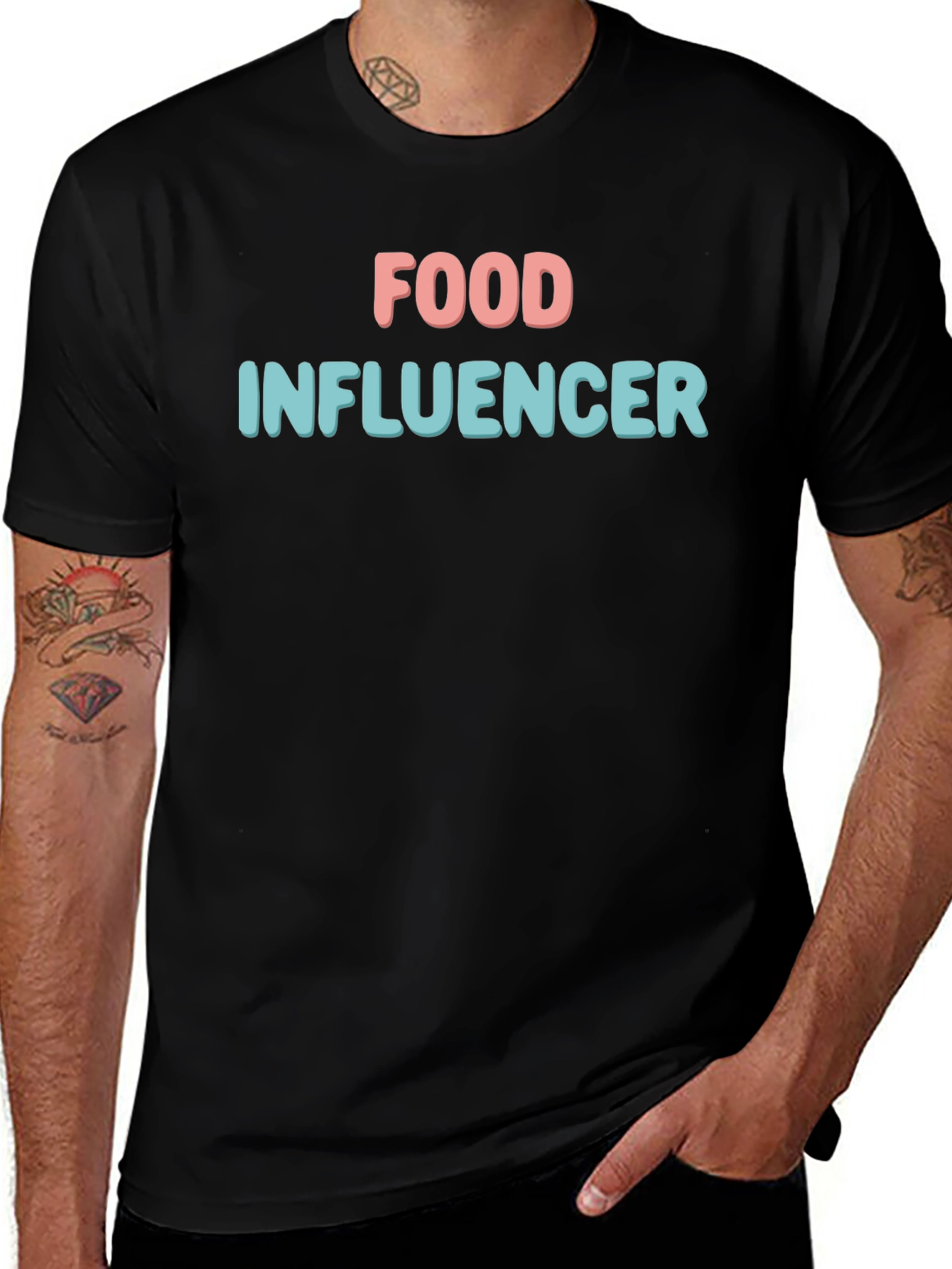 Food Influencer Black T-Shirt