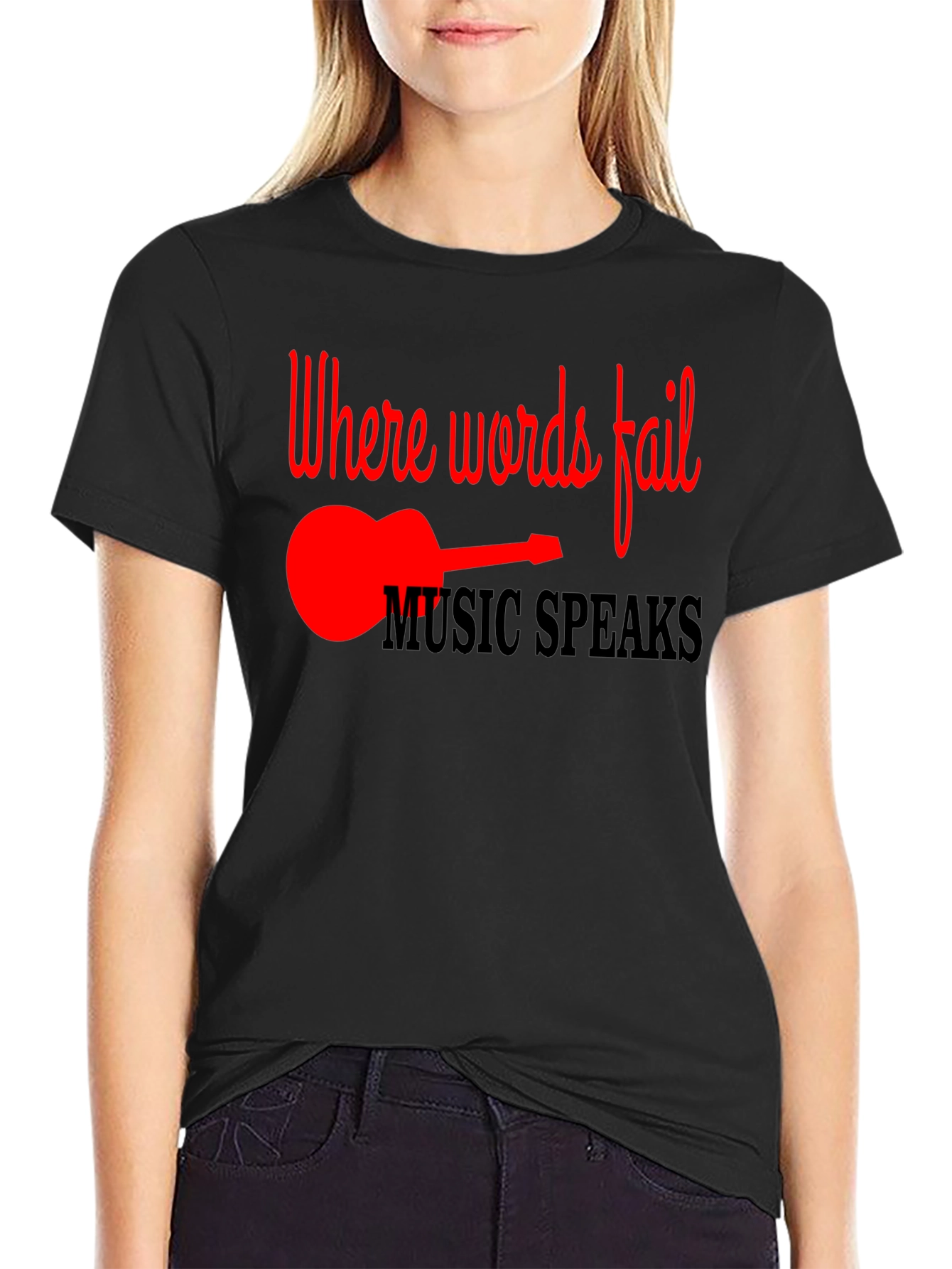 Music Speaks T-Shirt - Guitar Design