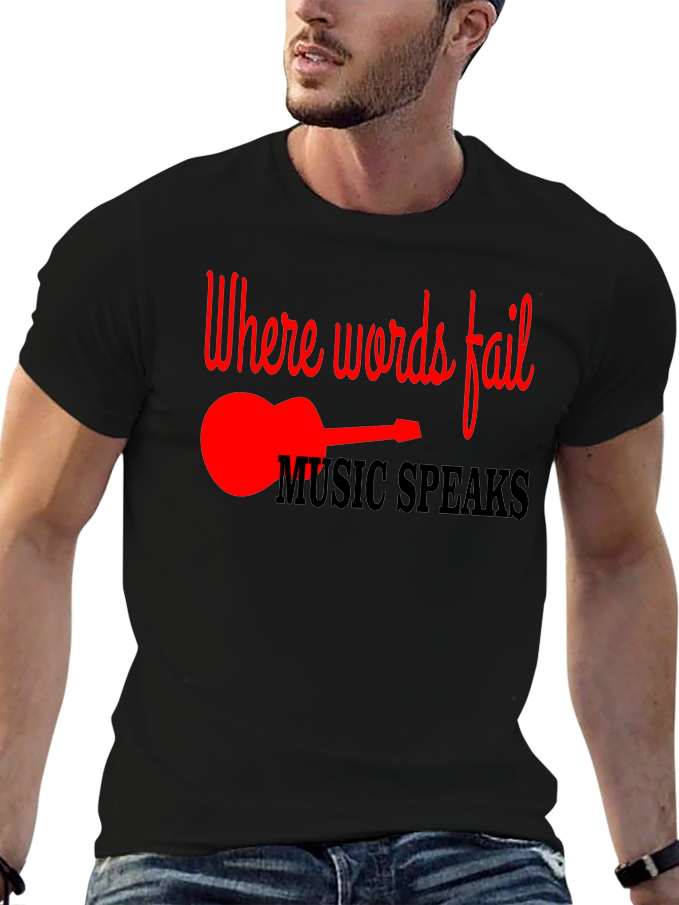 Music Speaks T-Shirt - Guitar Design