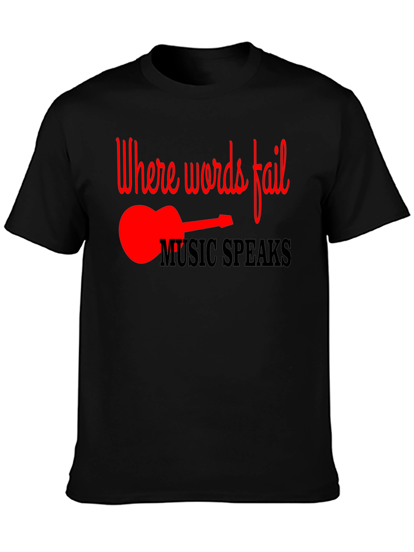 Music Speaks T-Shirt - Guitar Design