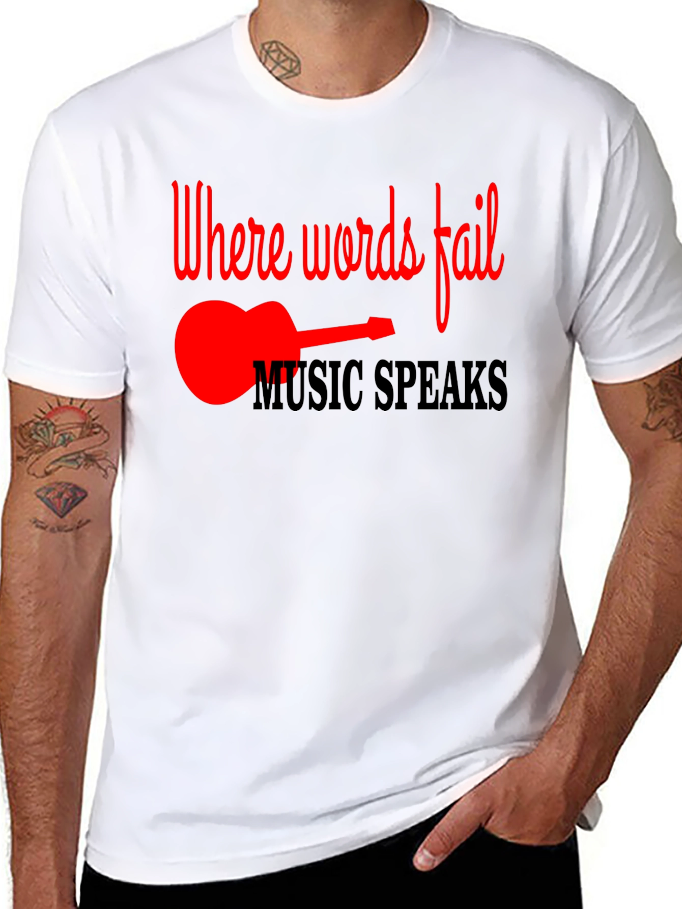 Music Speaks T-Shirt - Guitar Design