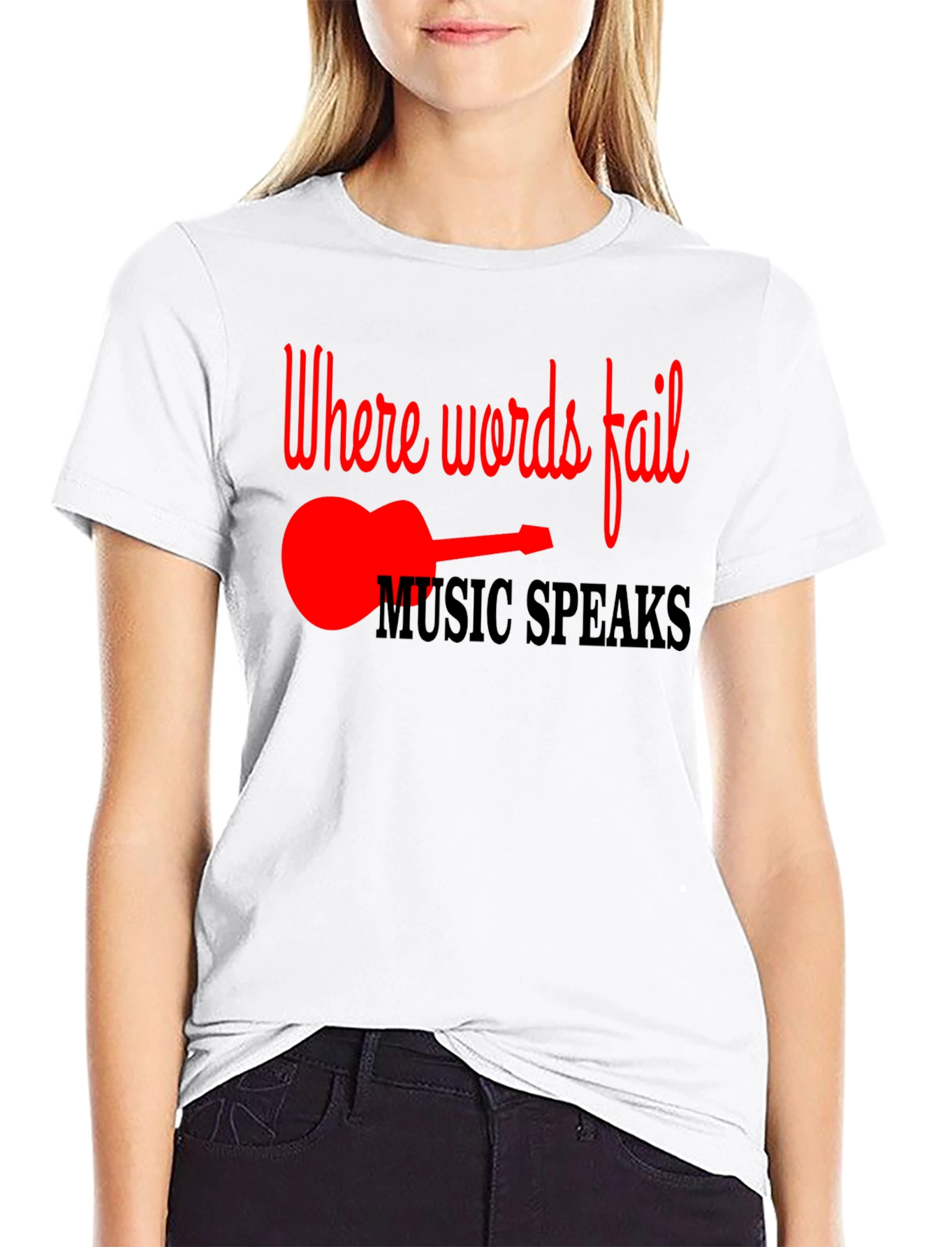 Music Speaks T-Shirt - Guitar Design