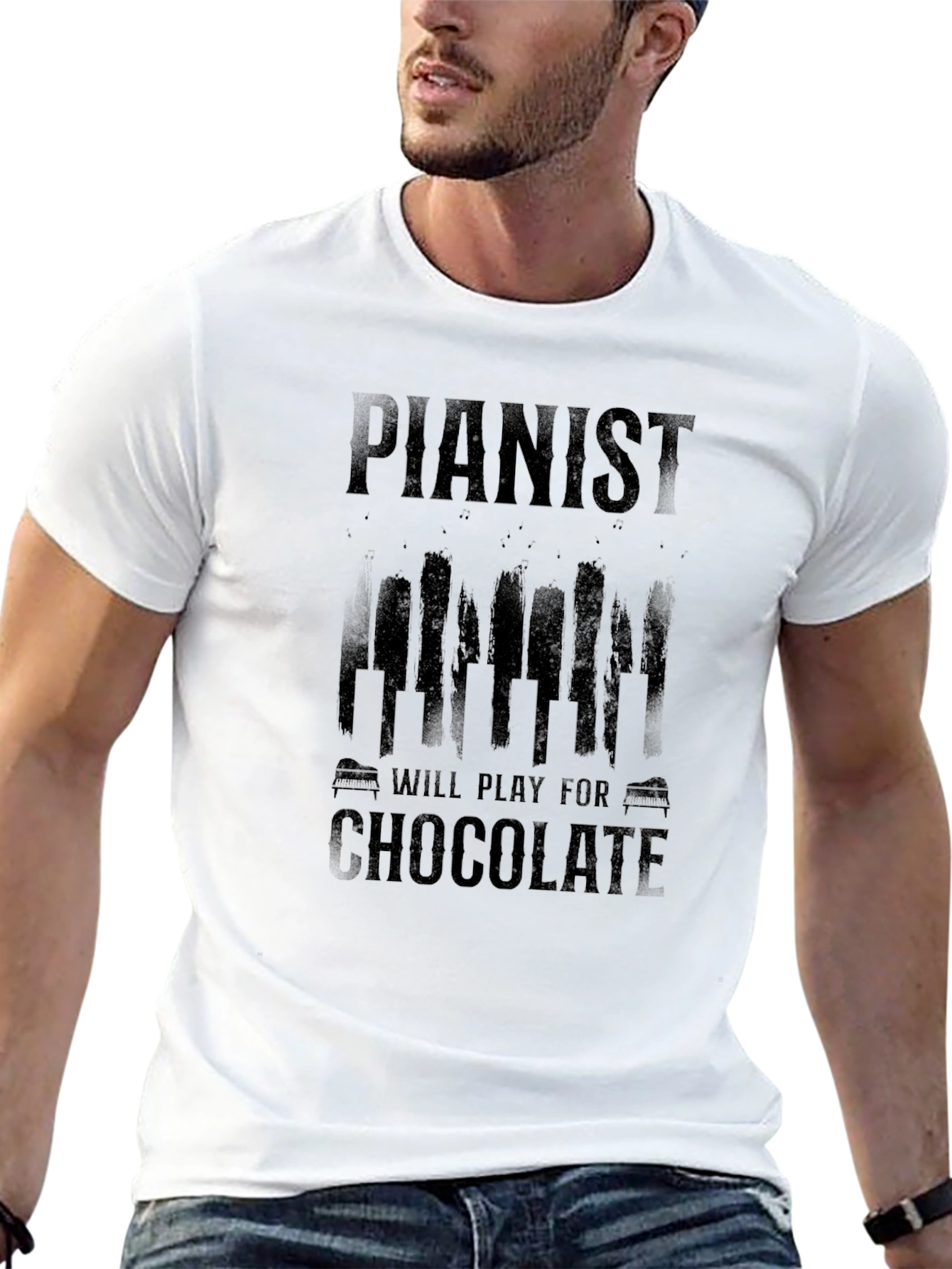 Pianist Will Play For Chocolate Black T-Shirt