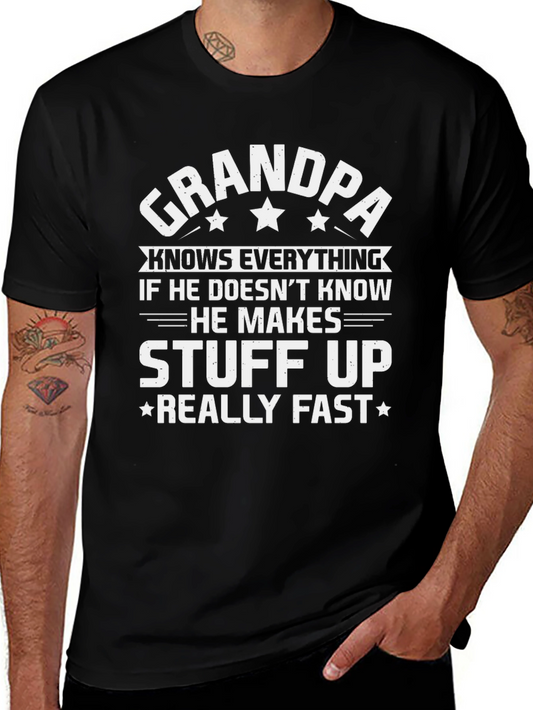 Grandpa Knows Everything T-Shirt - Funny Grandfather Tee