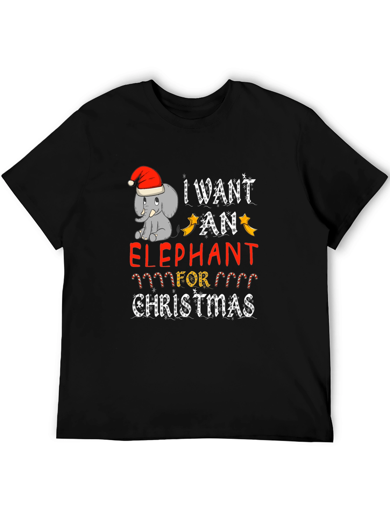 Christmas Elephant T-Shirt Holiday Graphic Tee