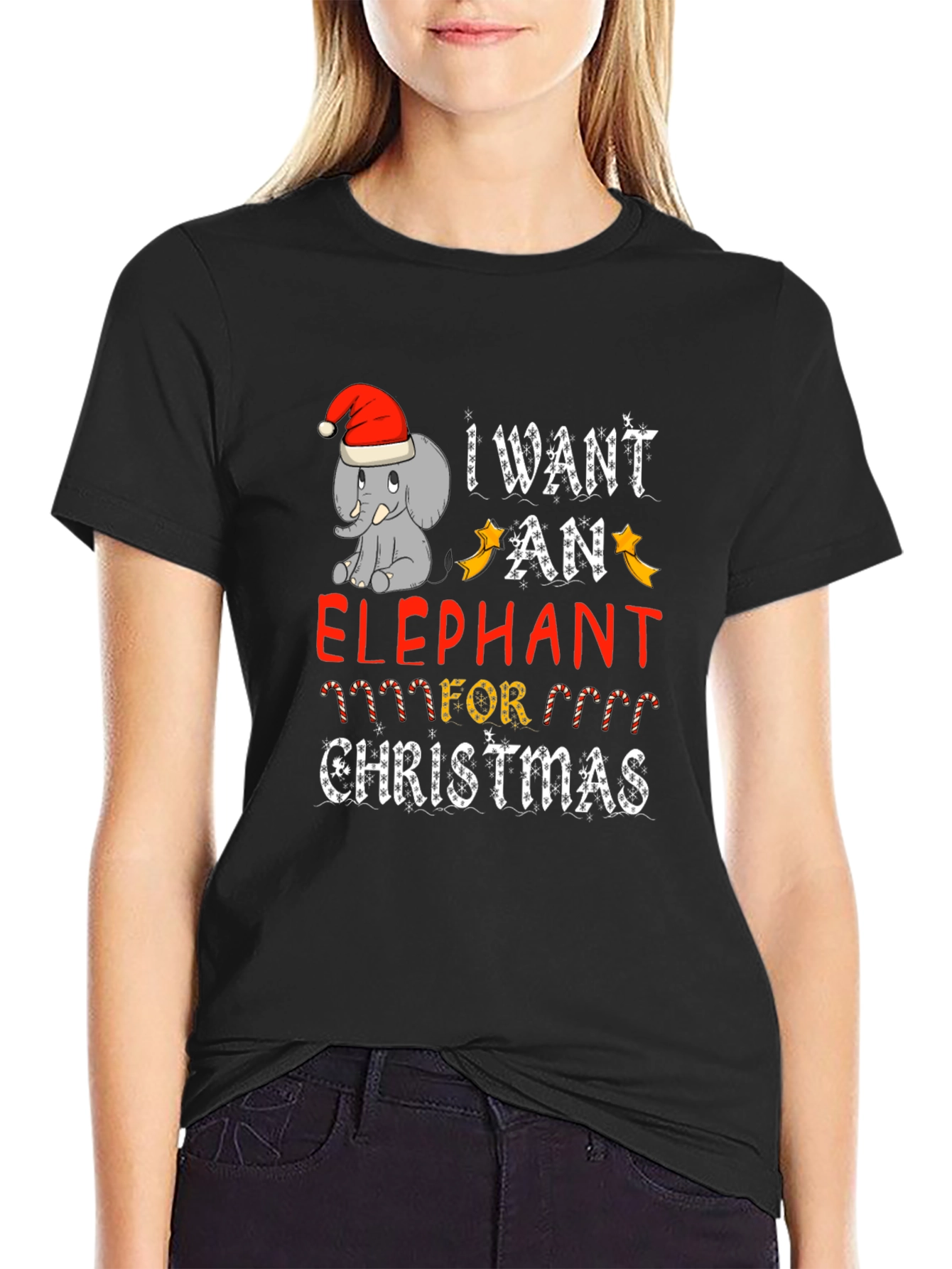 Christmas Elephant T-Shirt Holiday Graphic Tee