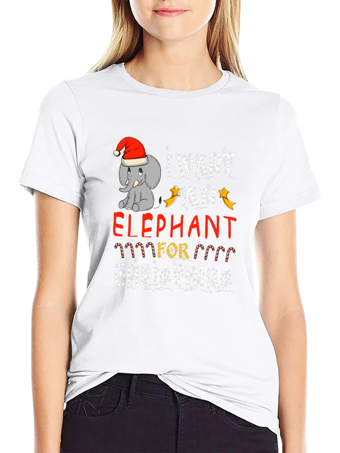 Christmas Elephant T-Shirt Holiday Graphic Tee