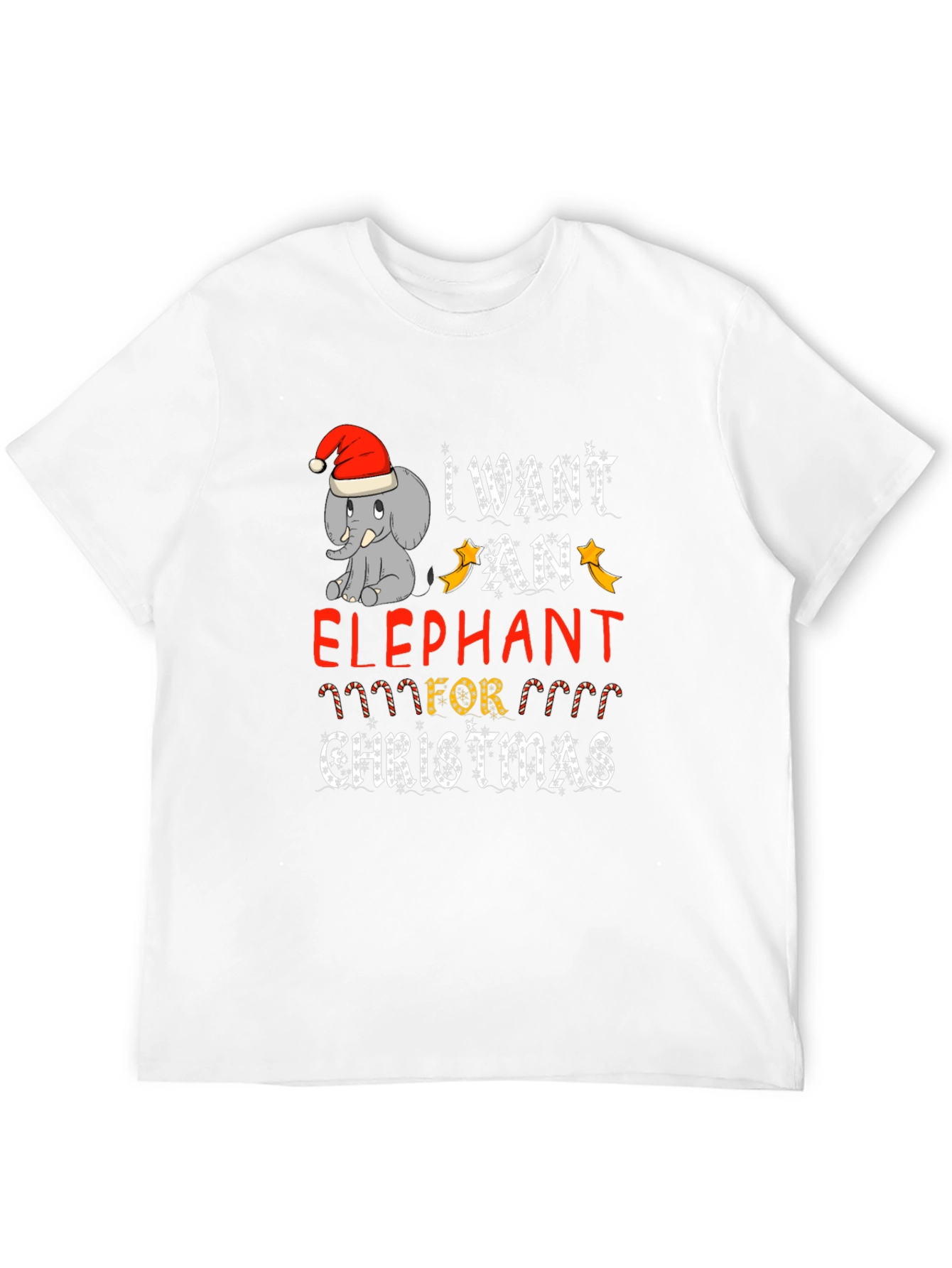 Christmas Elephant T-Shirt Holiday Graphic Tee