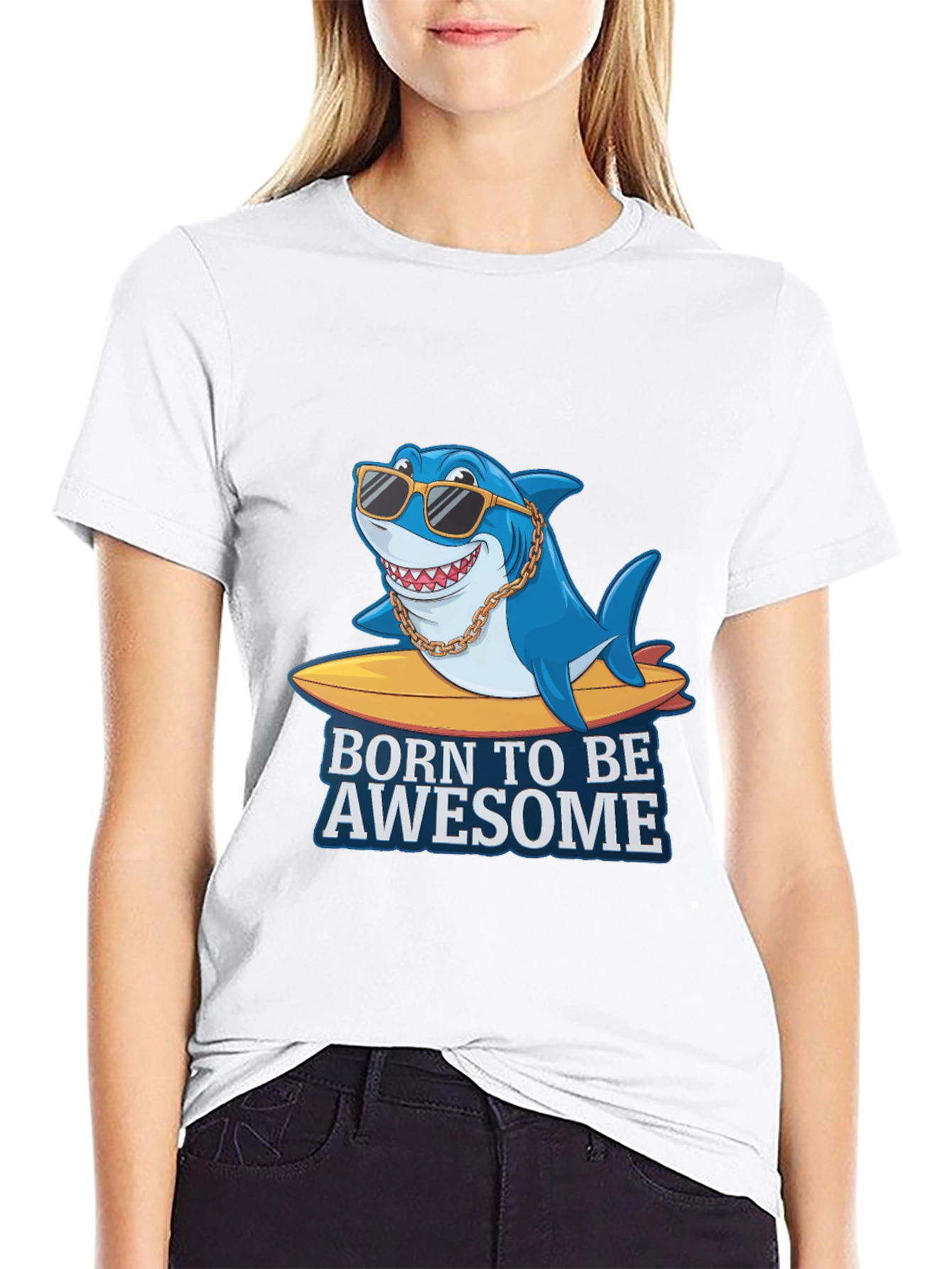 Born to be Awesome Shark Graphic Tee