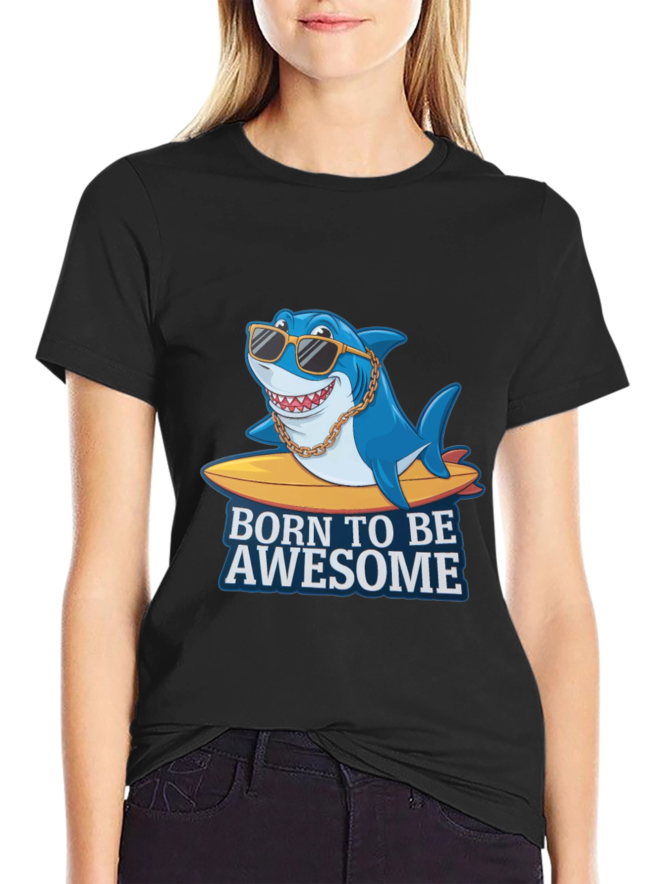 Born to be Awesome Shark Graphic Tee