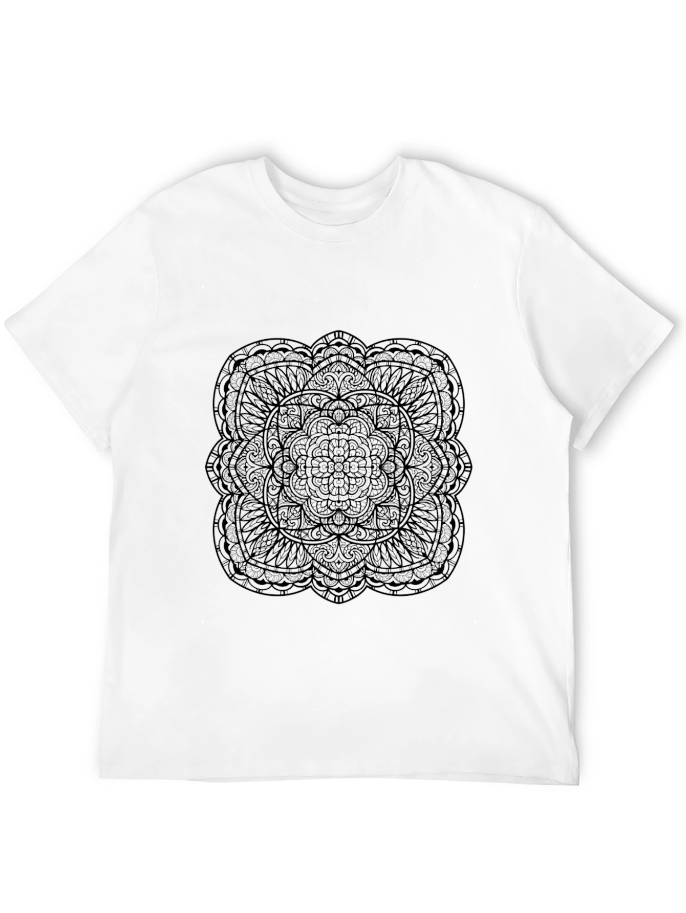 Mens Black Mandala Graphic Tee
