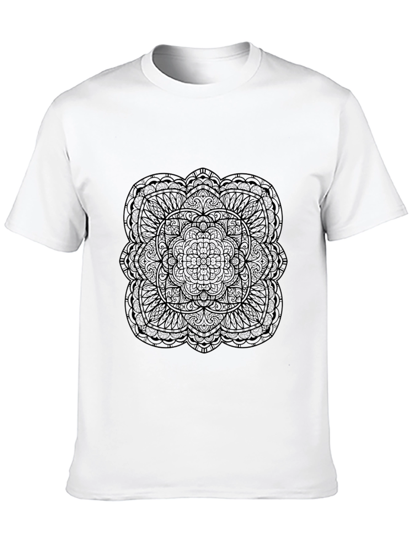 Mens Black Mandala Graphic Tee