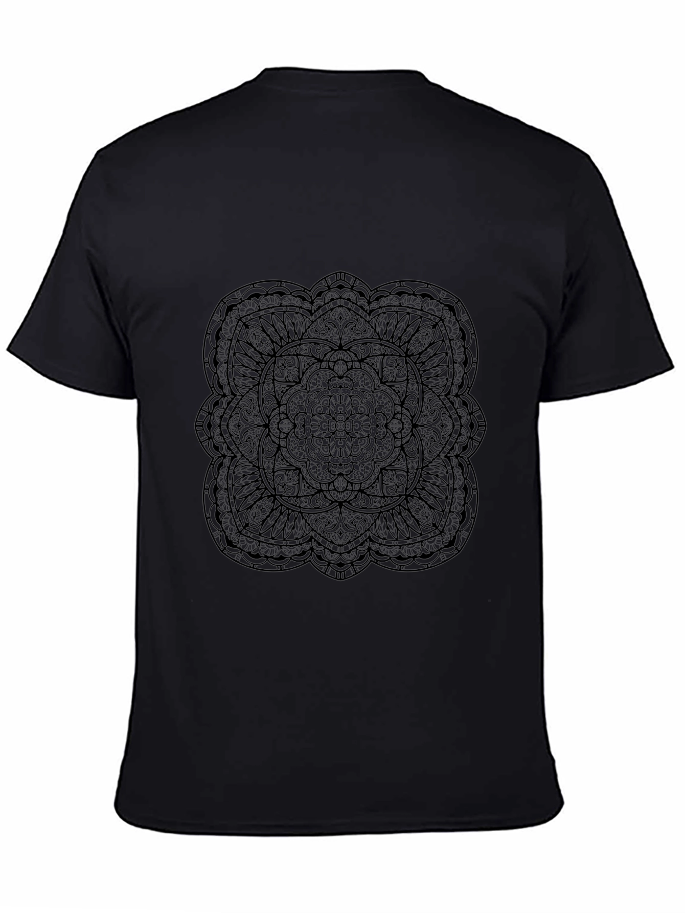 Mens Black Mandala Graphic Tee