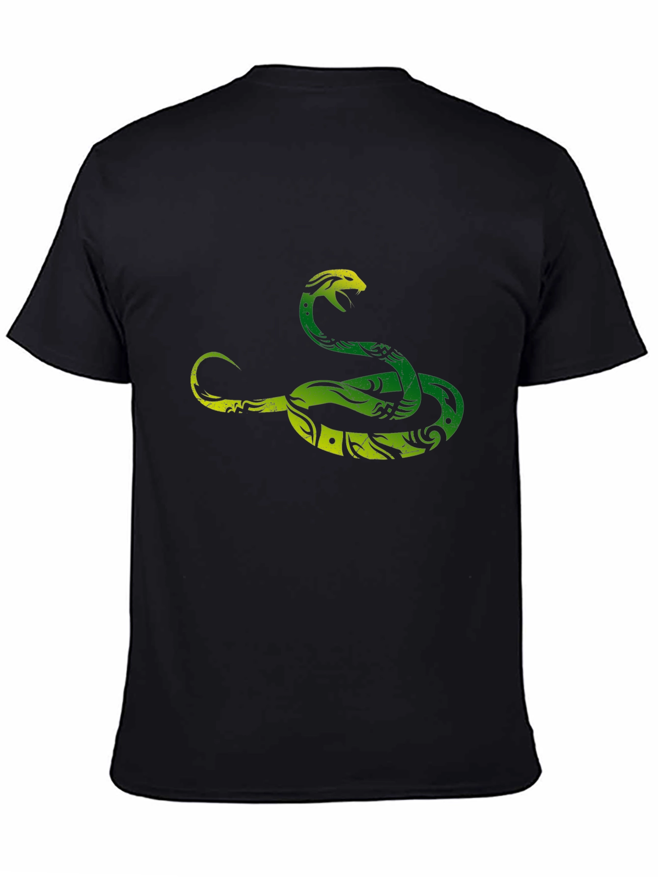 Green Snake Graphic Tee - Stylish Mens Black T-Shirt