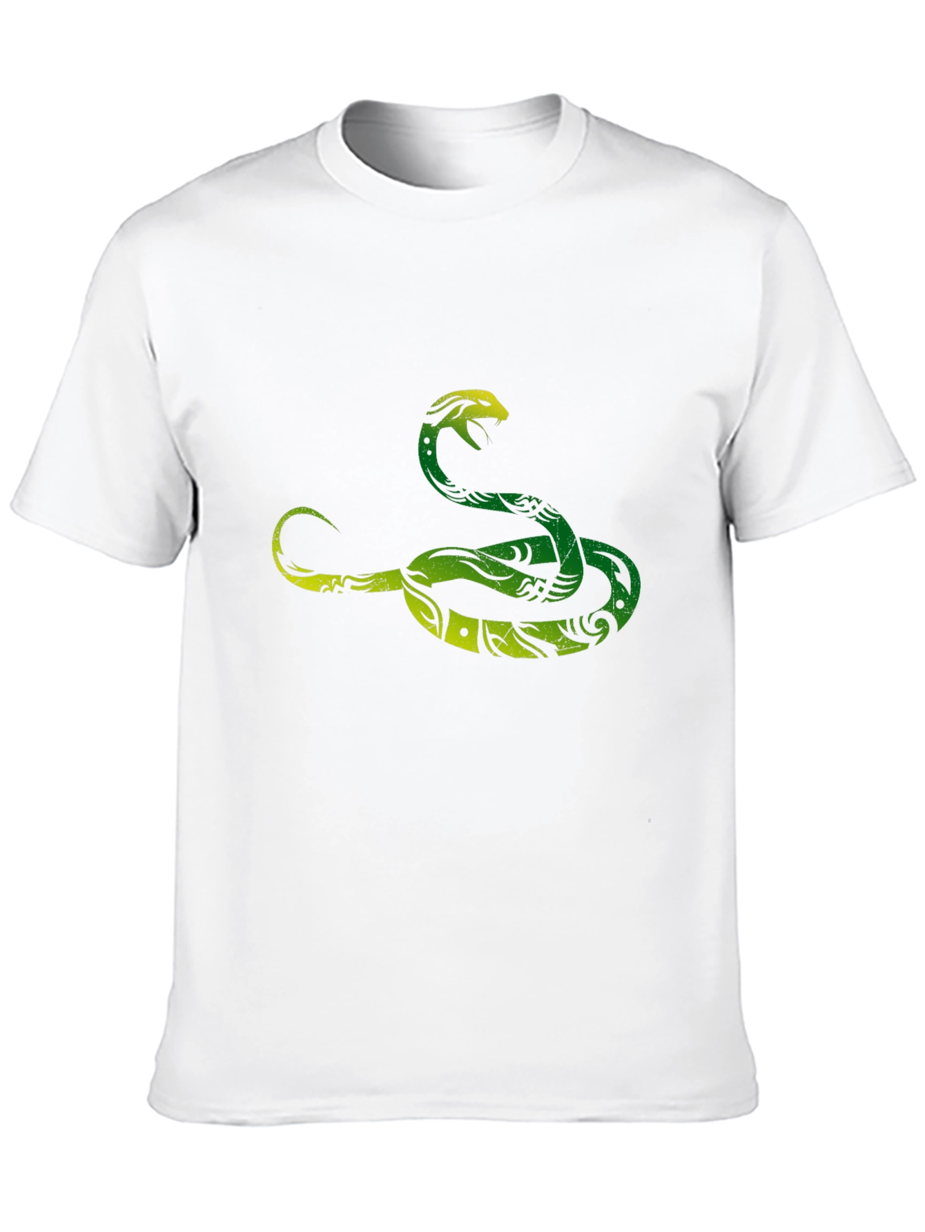 Green Snake Graphic Tee - Stylish Mens Black T-Shirt