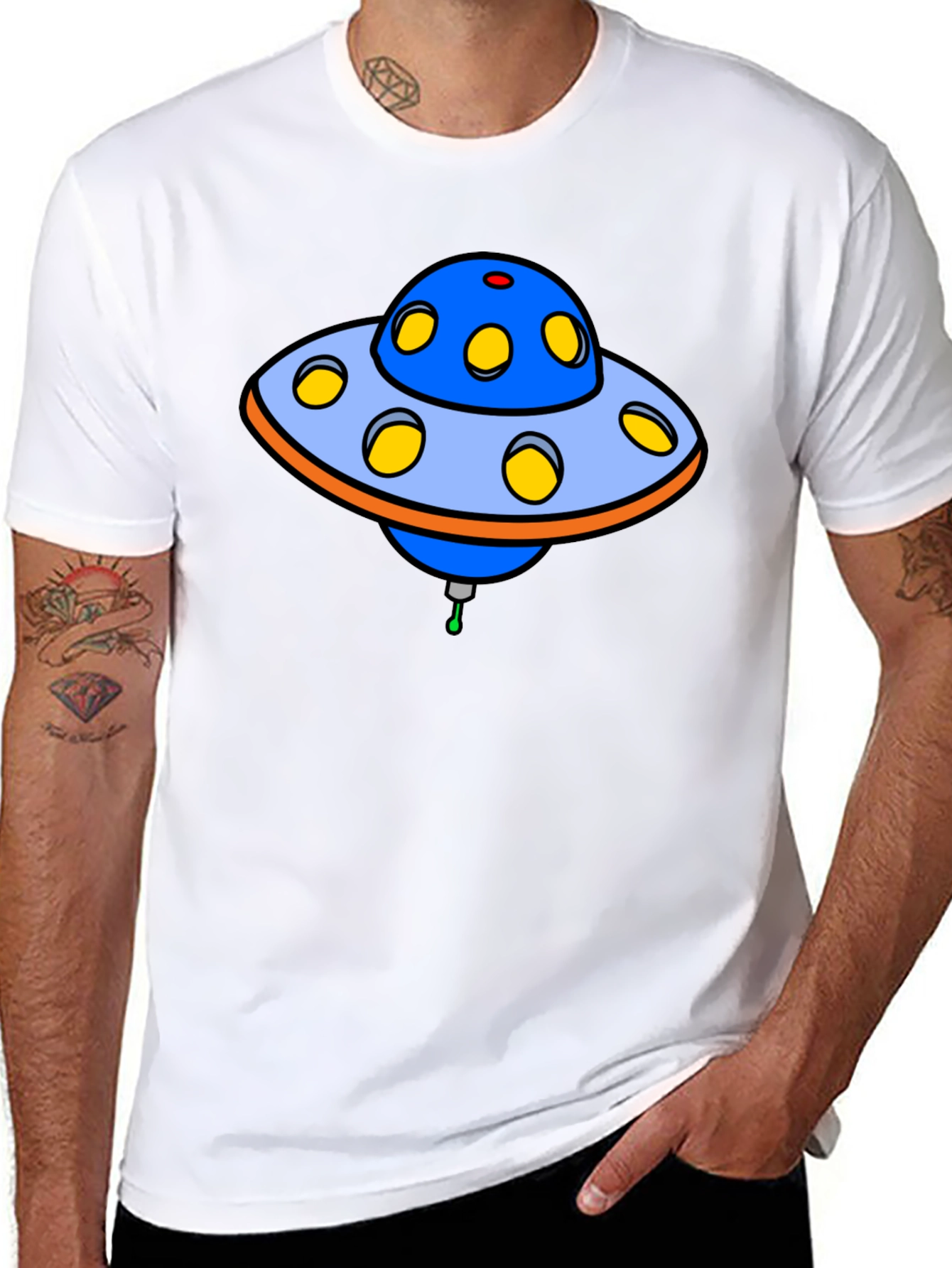 UFO Graphic T-Shirt - Novelty Alien Spaceship Design
