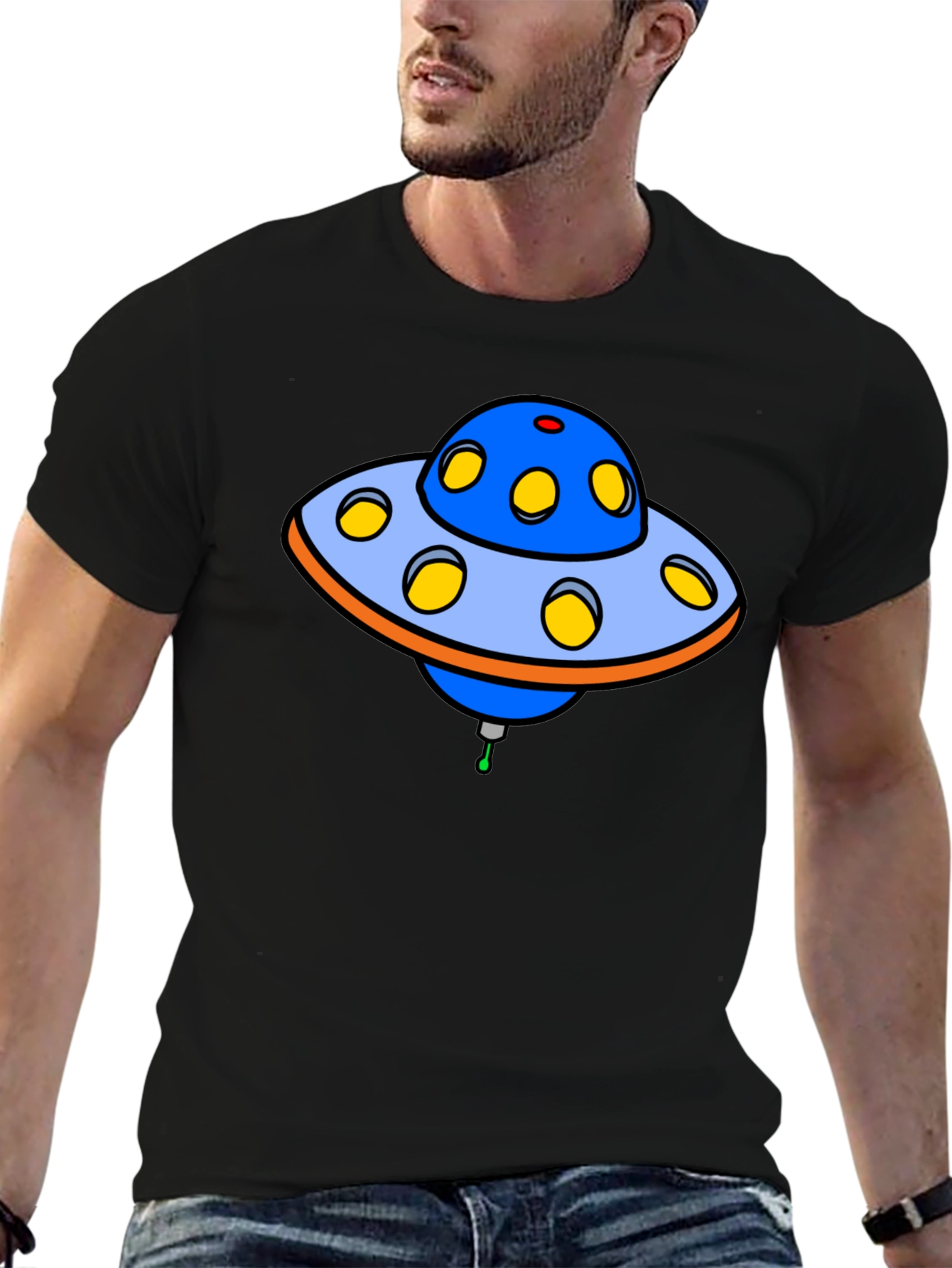 UFO Graphic T-Shirt - Novelty Alien Spaceship Design