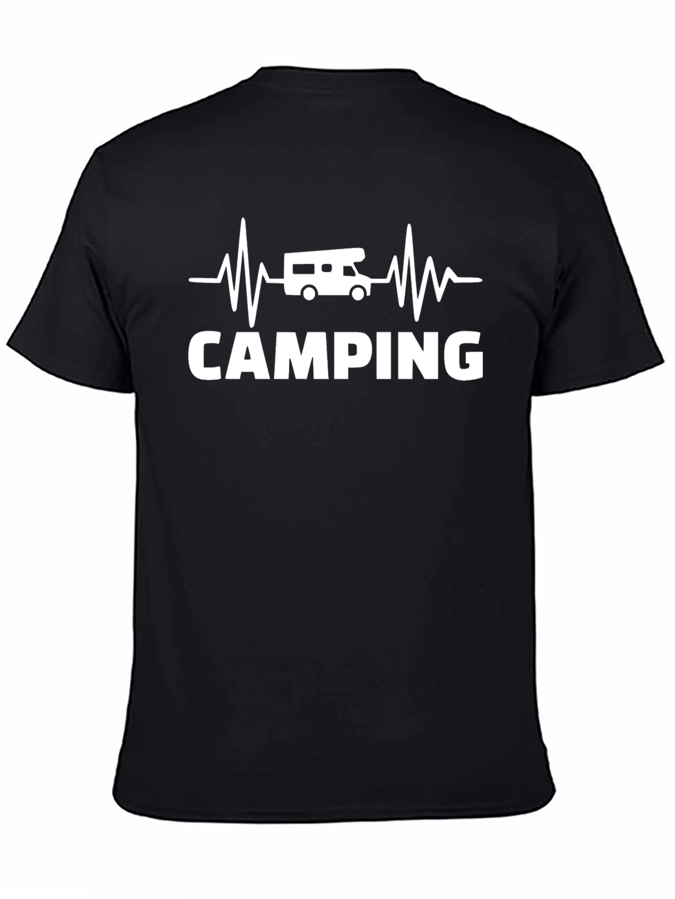 Camping Heartbeat RV T-Shirt - Black