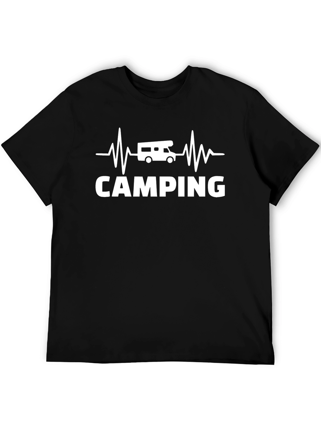 Camping Heartbeat RV T-Shirt - Black